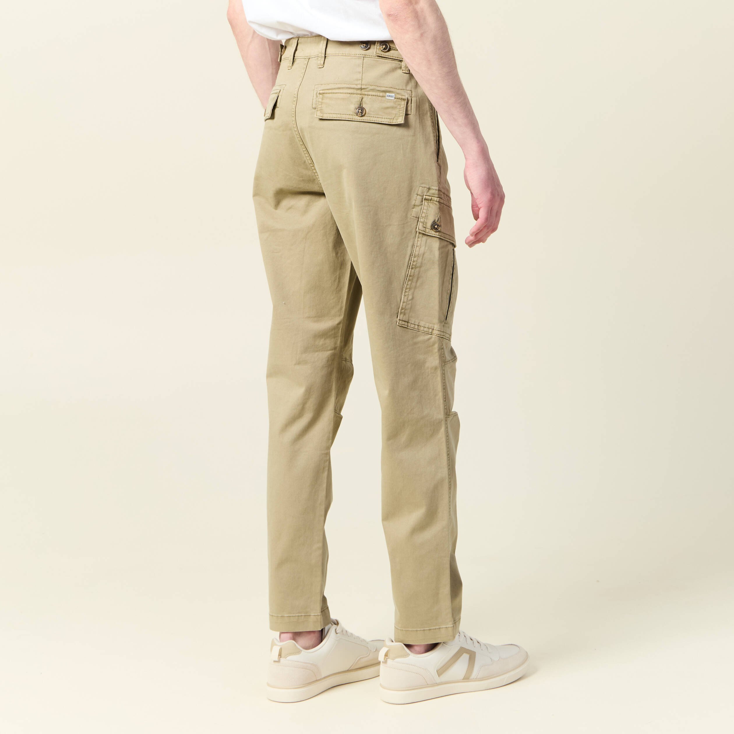 Pantalon cargo droit gris homme