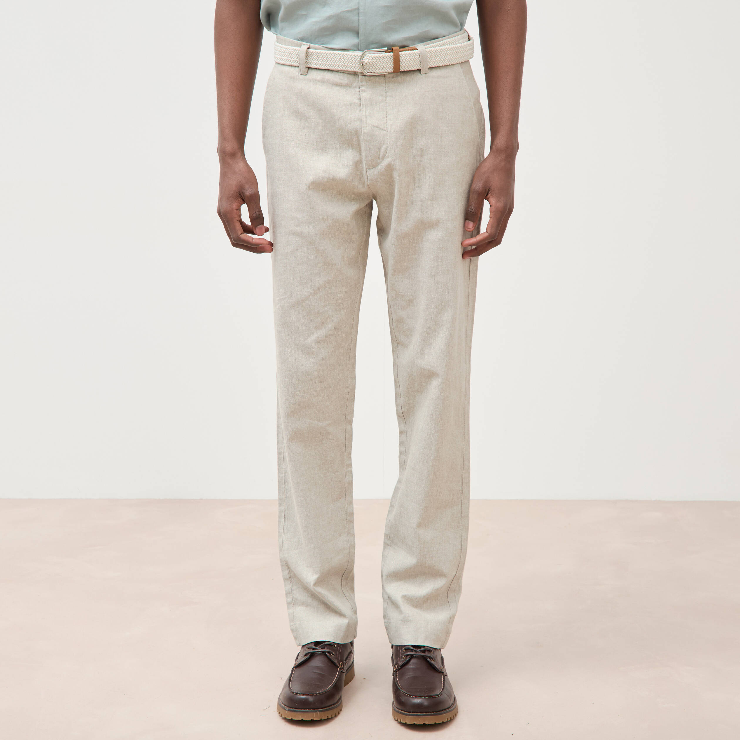 Chino coupe droite longueur 32 vert kaki homme