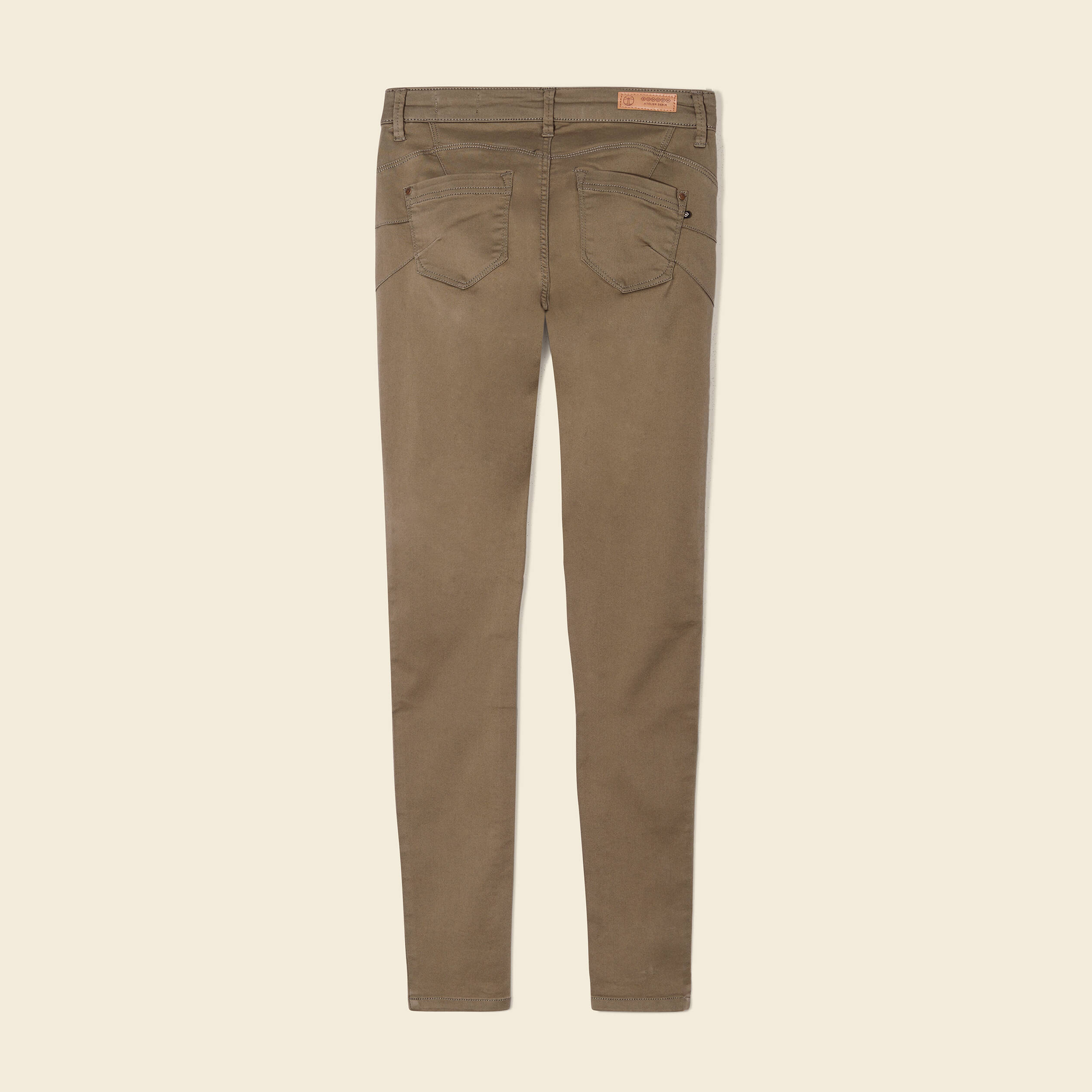 pantalon audrey skinny push up vert kaki femme Pantalon Audrey - skinny push up vert kaki femme