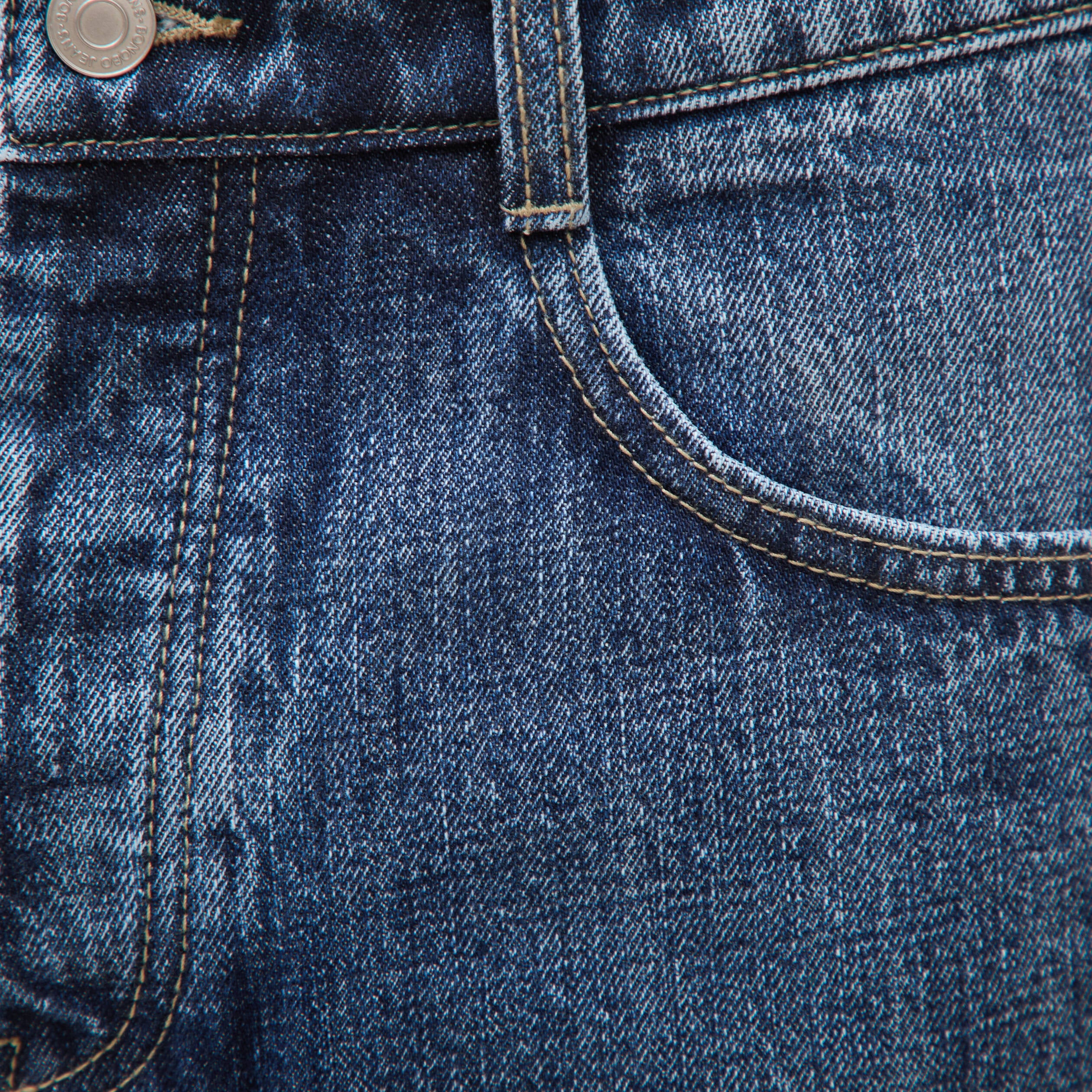 Jeans straight en coton longueur 32 denim stone homme