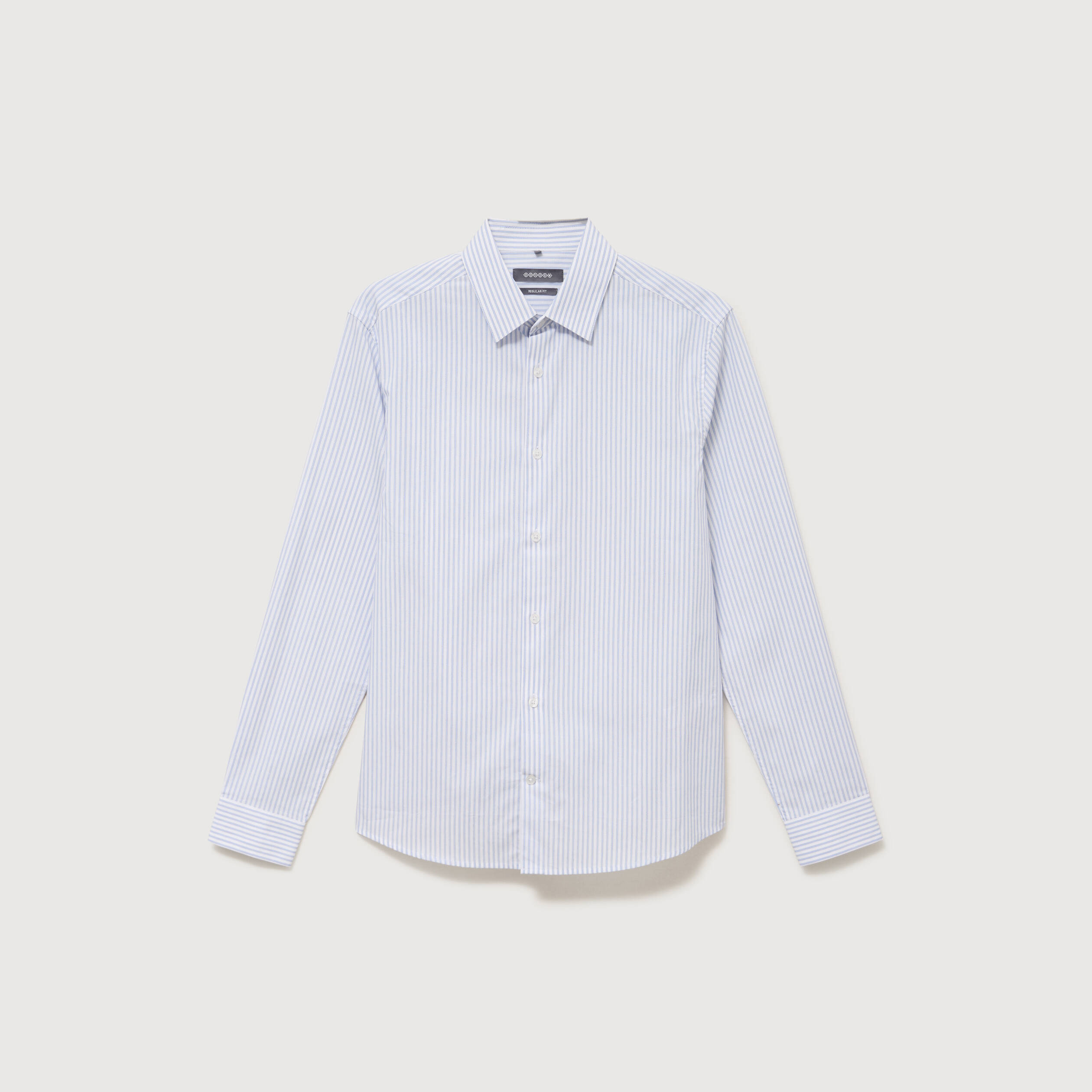 Chemise col classique manches longues gris fonc&eacute; homme