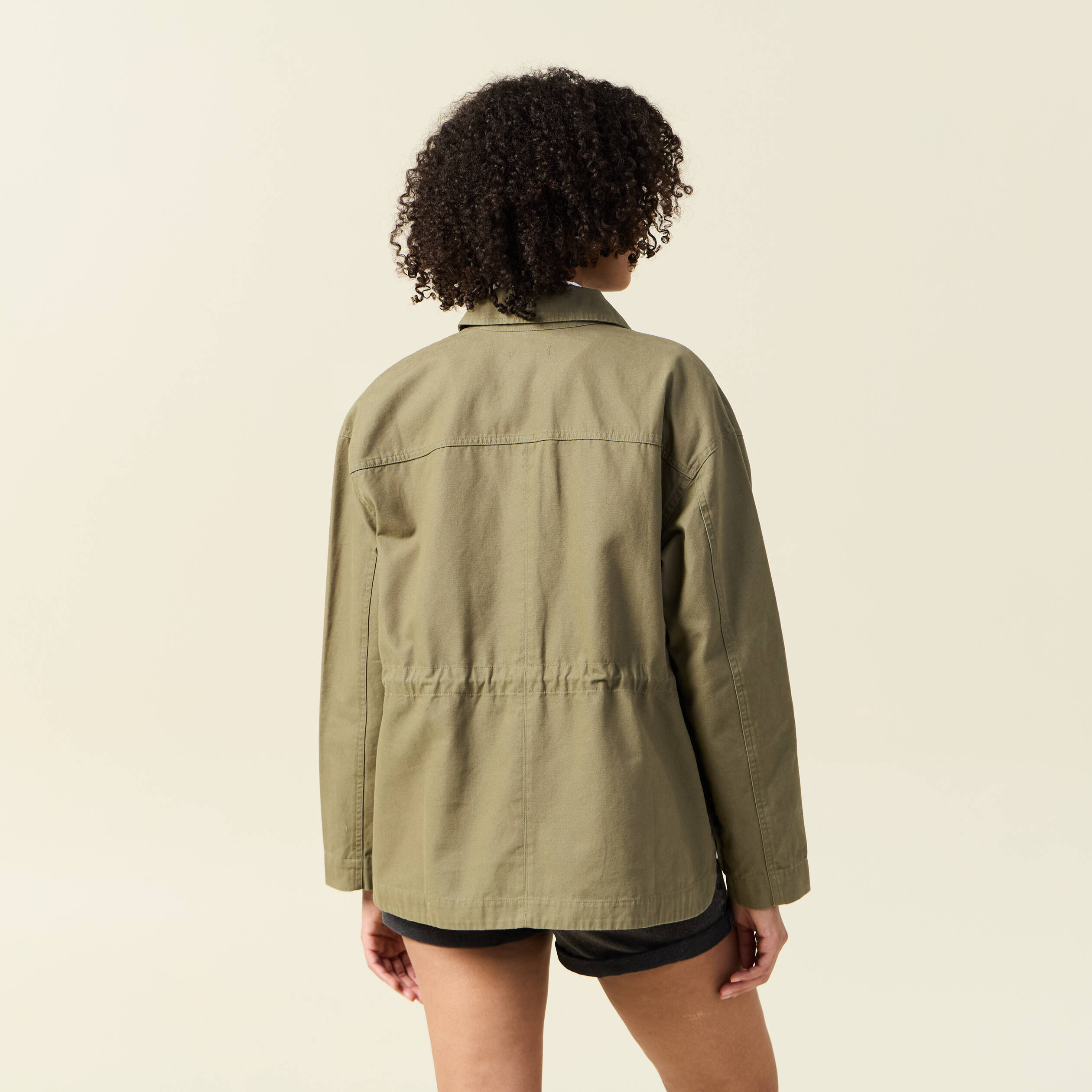 Surchemise oversize vert kaki femme