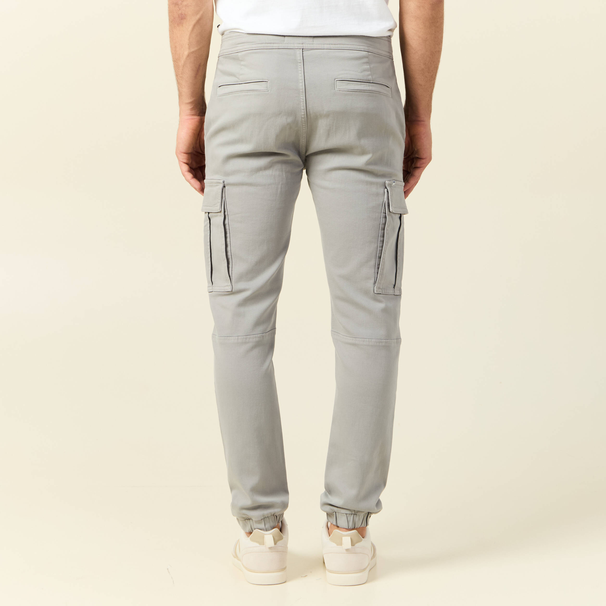 pantalon battle bas resserre gris homme Pantalon battle bas resserré gris homme