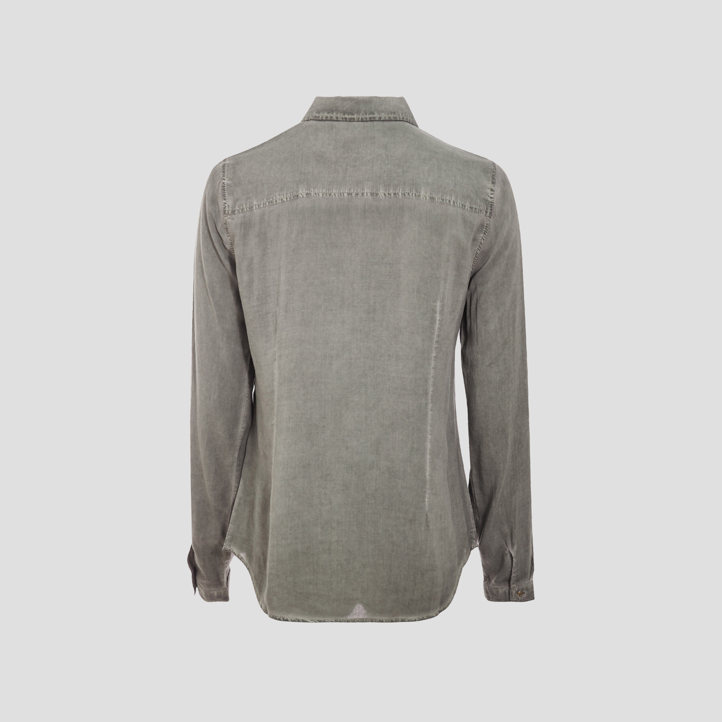 Chemise manches longues vert kaki femme