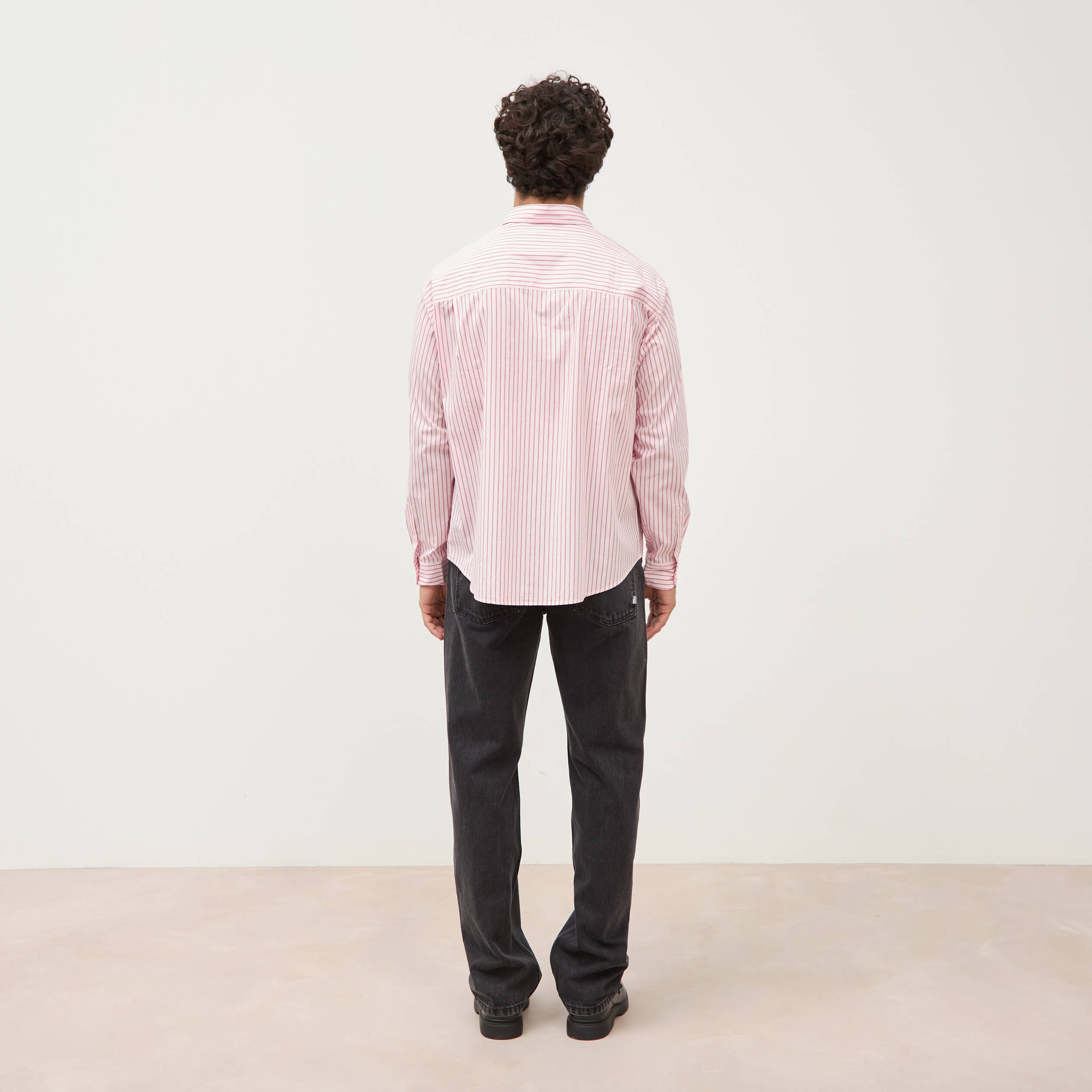 Chemise boyfriend en coton rose homme