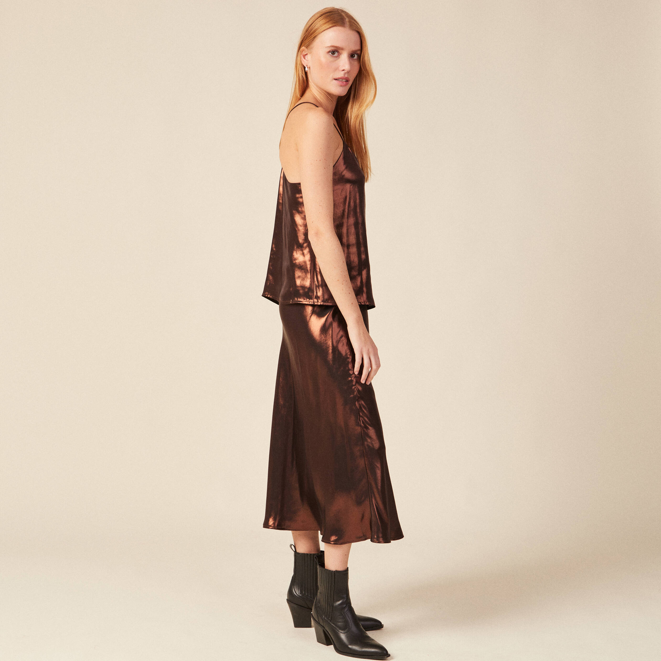 caraco eco responsable marron cognac femme Caraco éco-responsable marron cognac femme