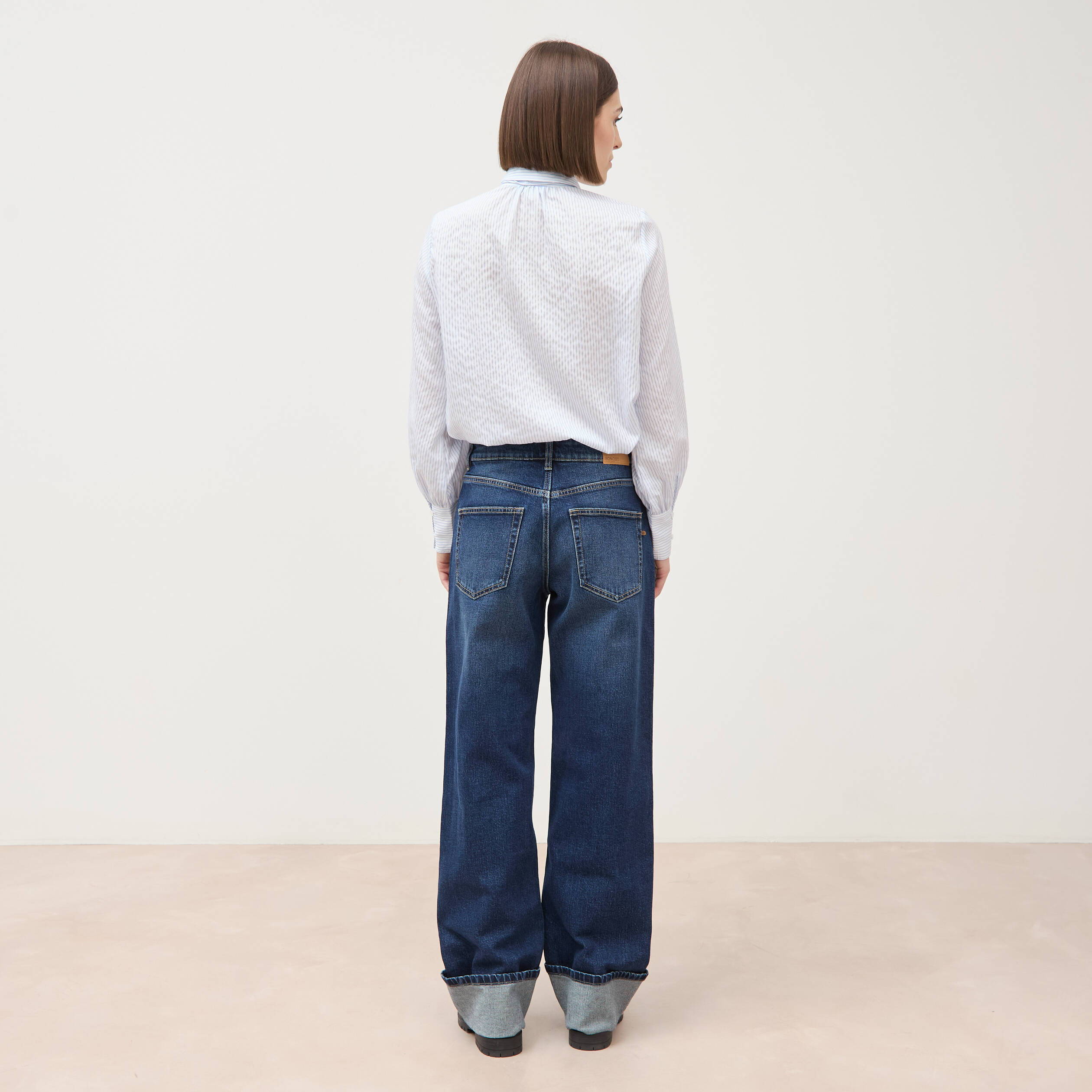 Jeans straight taille standard denim brut femme