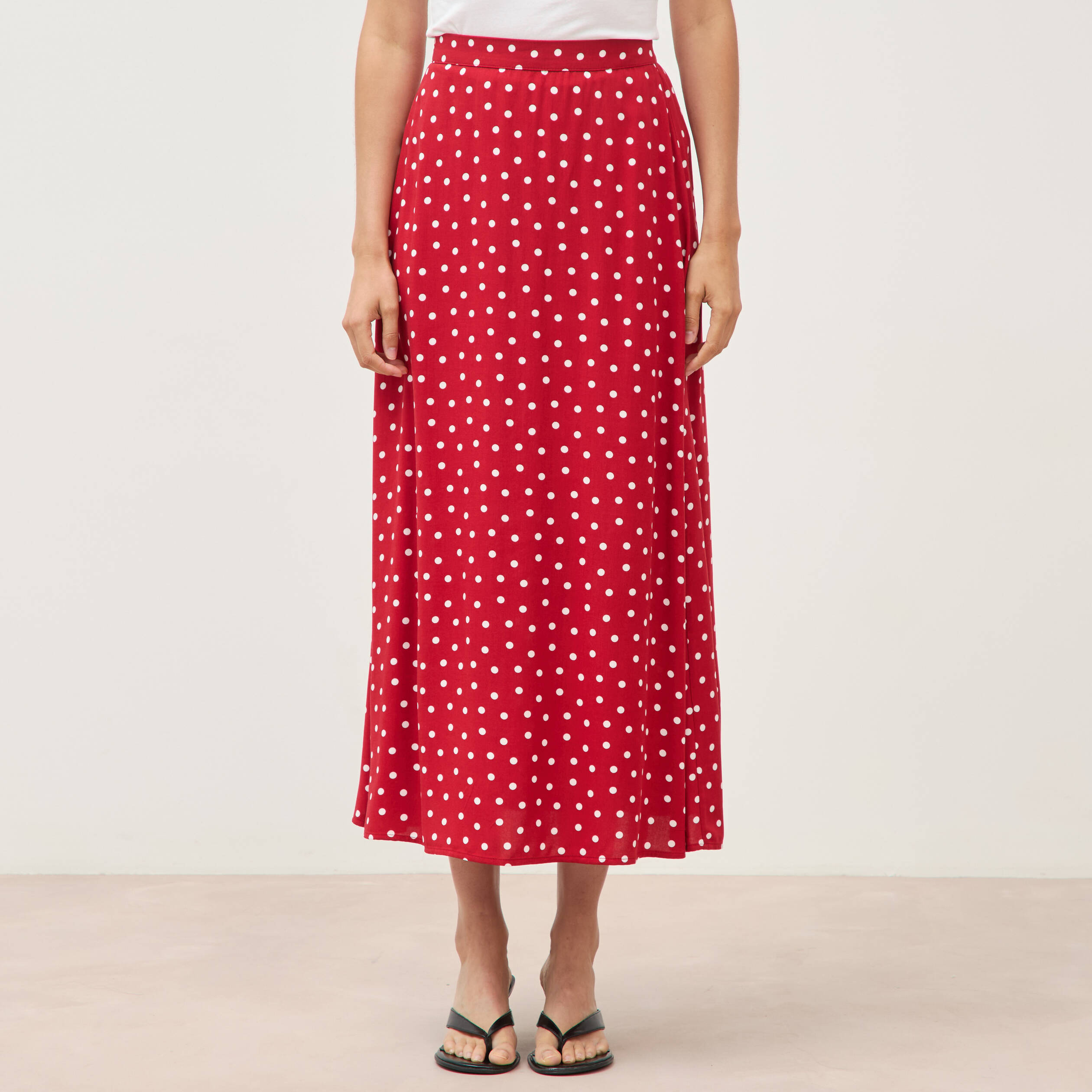 Jupe fluide rouge femme