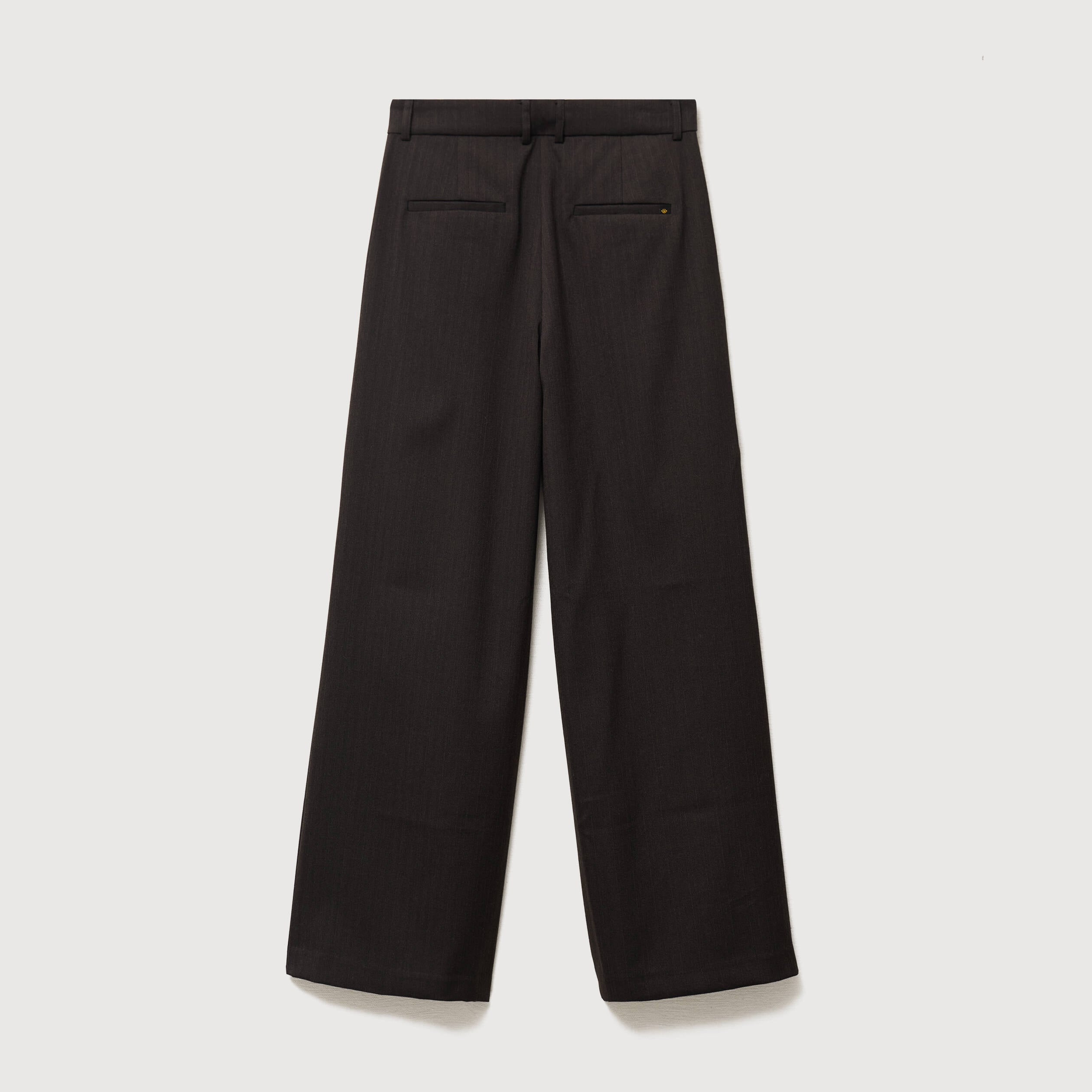 Pantalon large taille standard marron fonc&eacute; femme