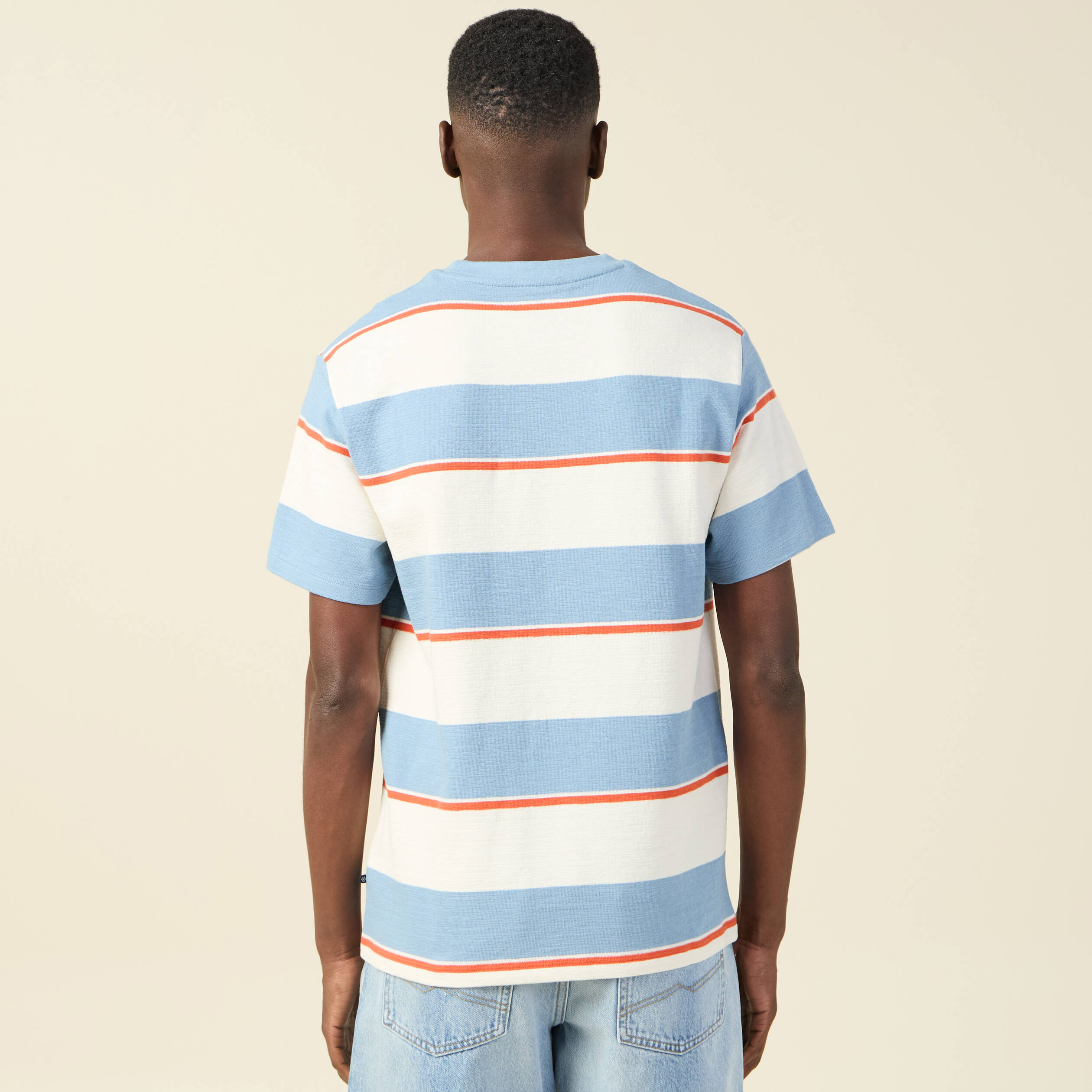 t shirt manches courtes bleu gris homme T-shirt manches courtes bleu gris homme