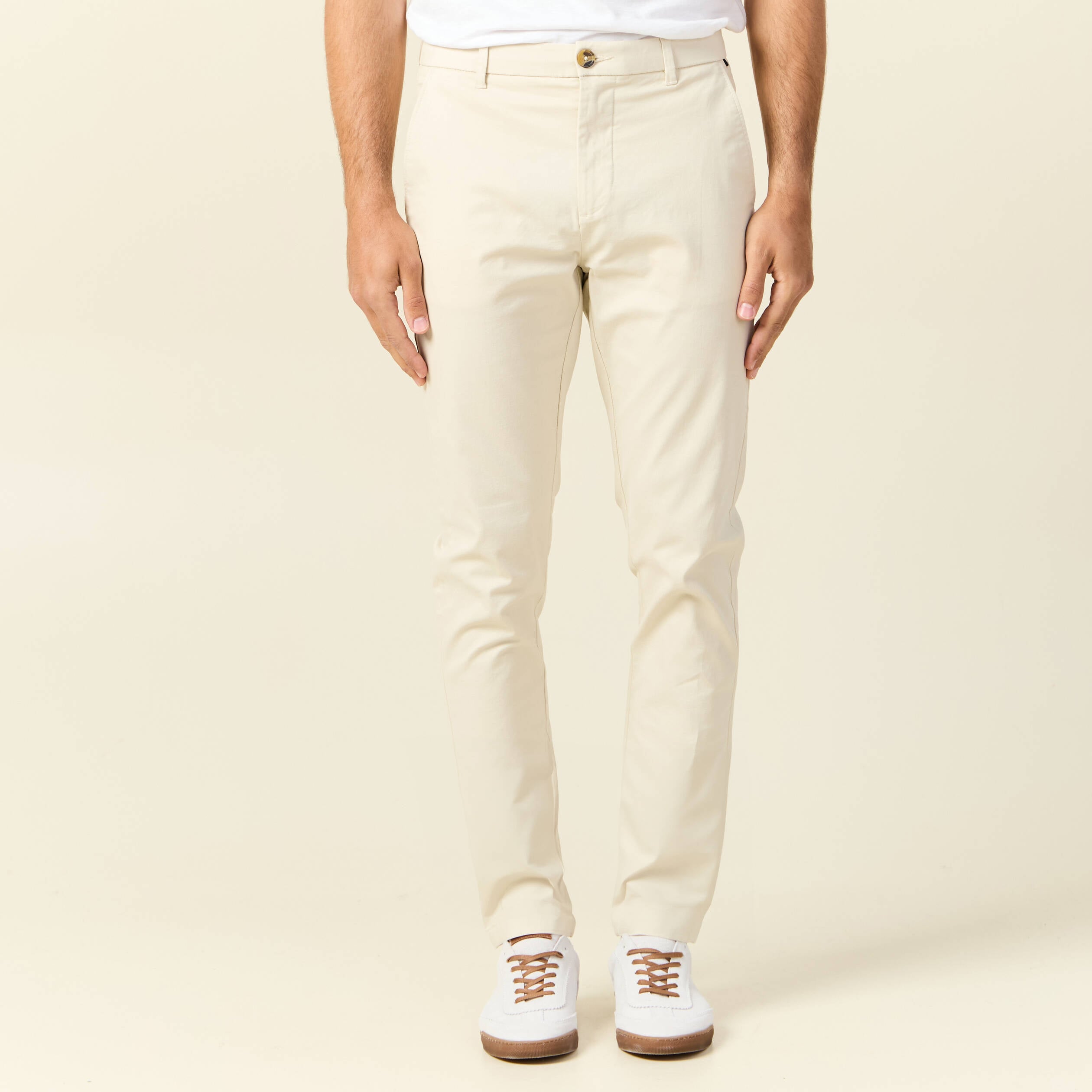 Pantalon chino longueur 32 sable homme