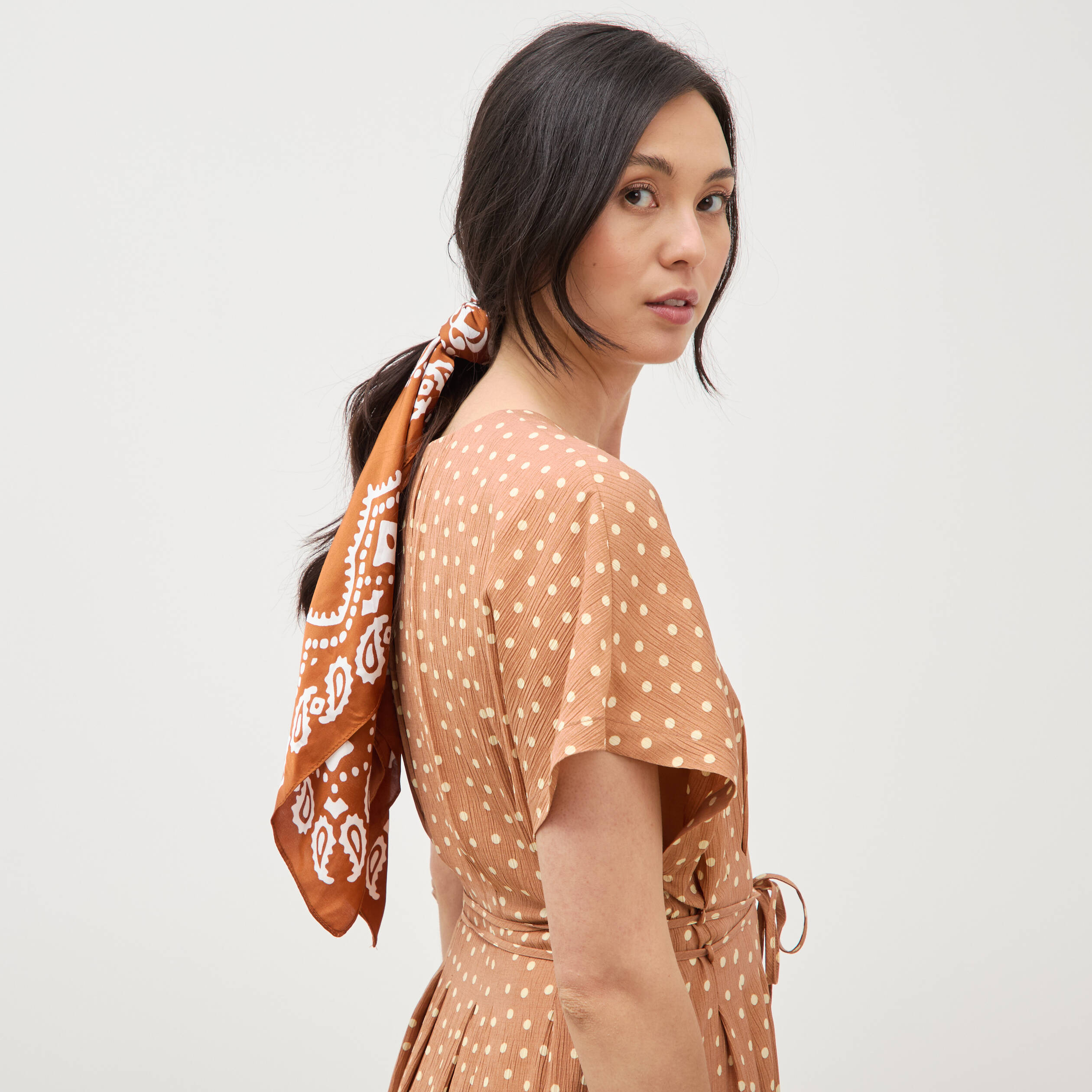 Foulard marron clair femme
