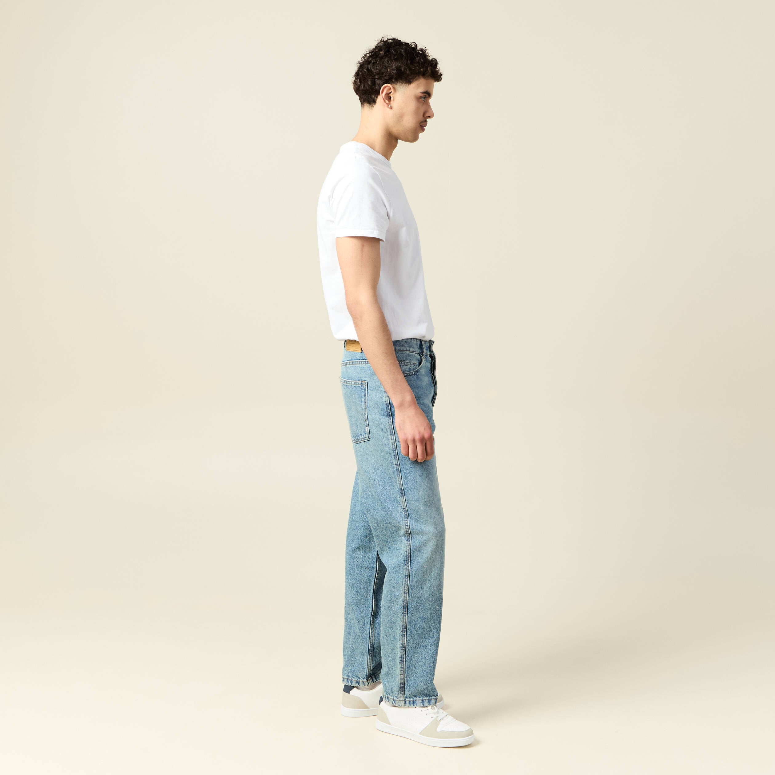 Jeans large relaxed denim dirty homme