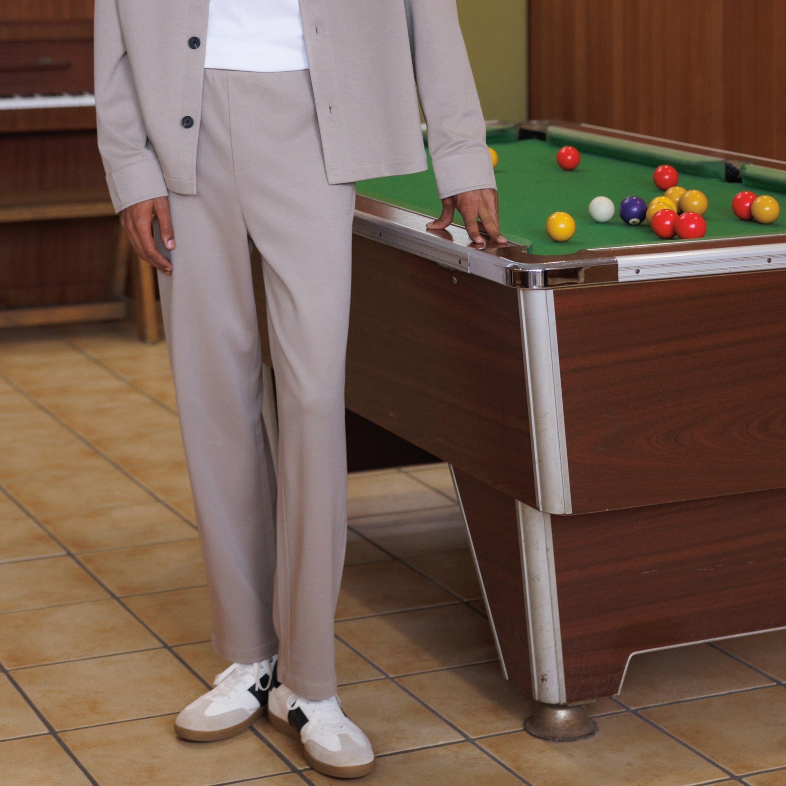 Pantalon chino jogger beige homme