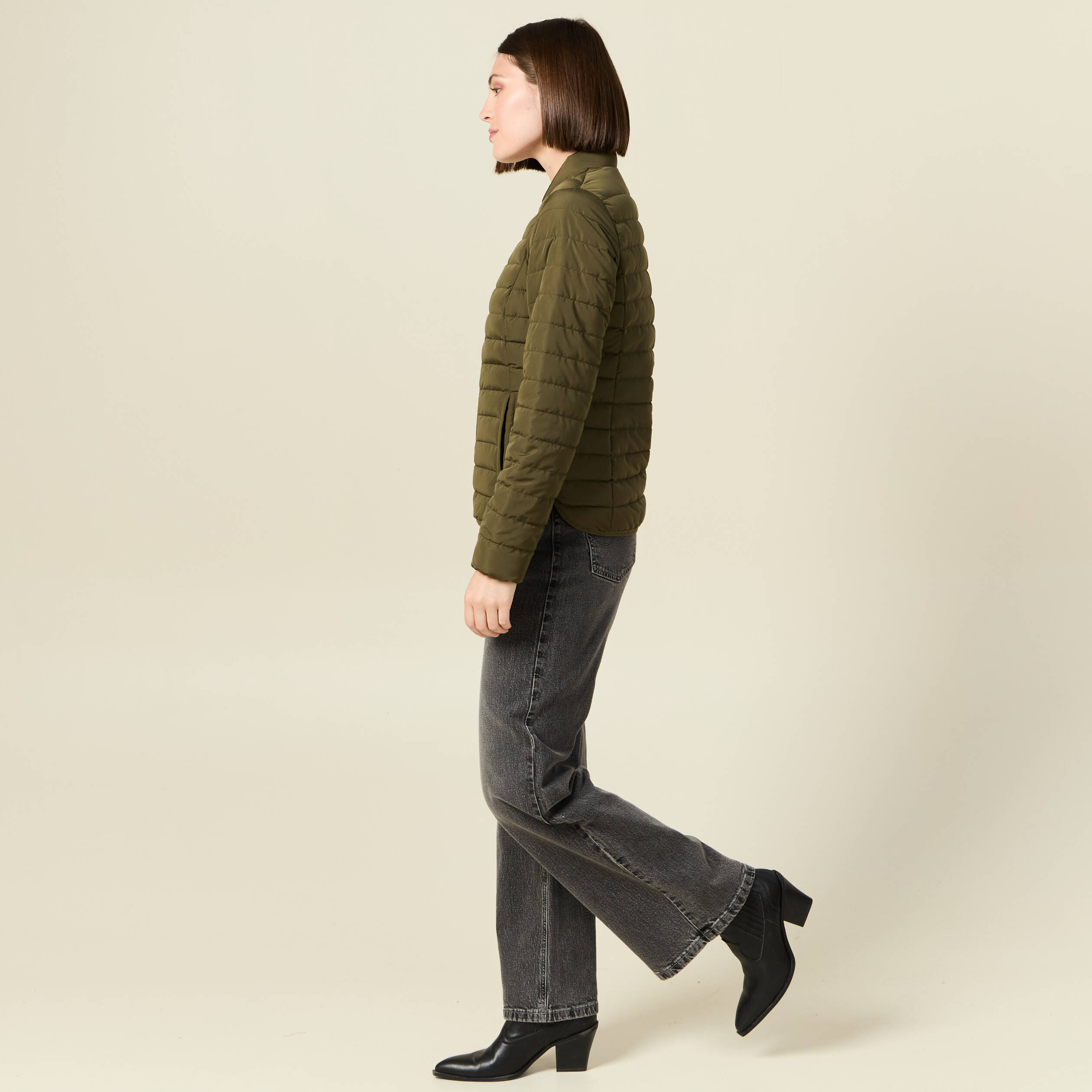 doudoune eco responsable vert kaki femme Doudoune éco-responsable vert kaki femme