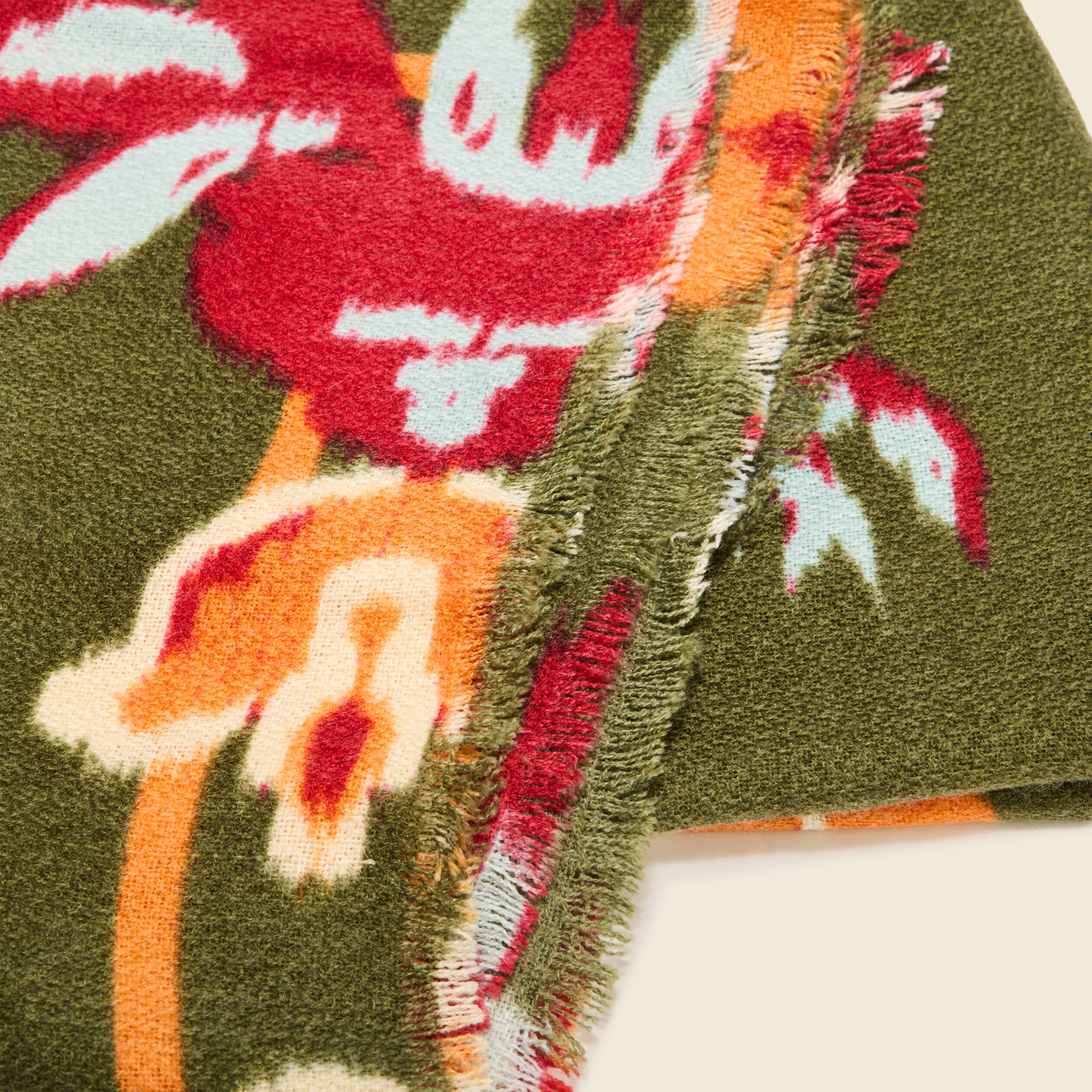 &Eacute;charpe &agrave; motif vert kaki femme