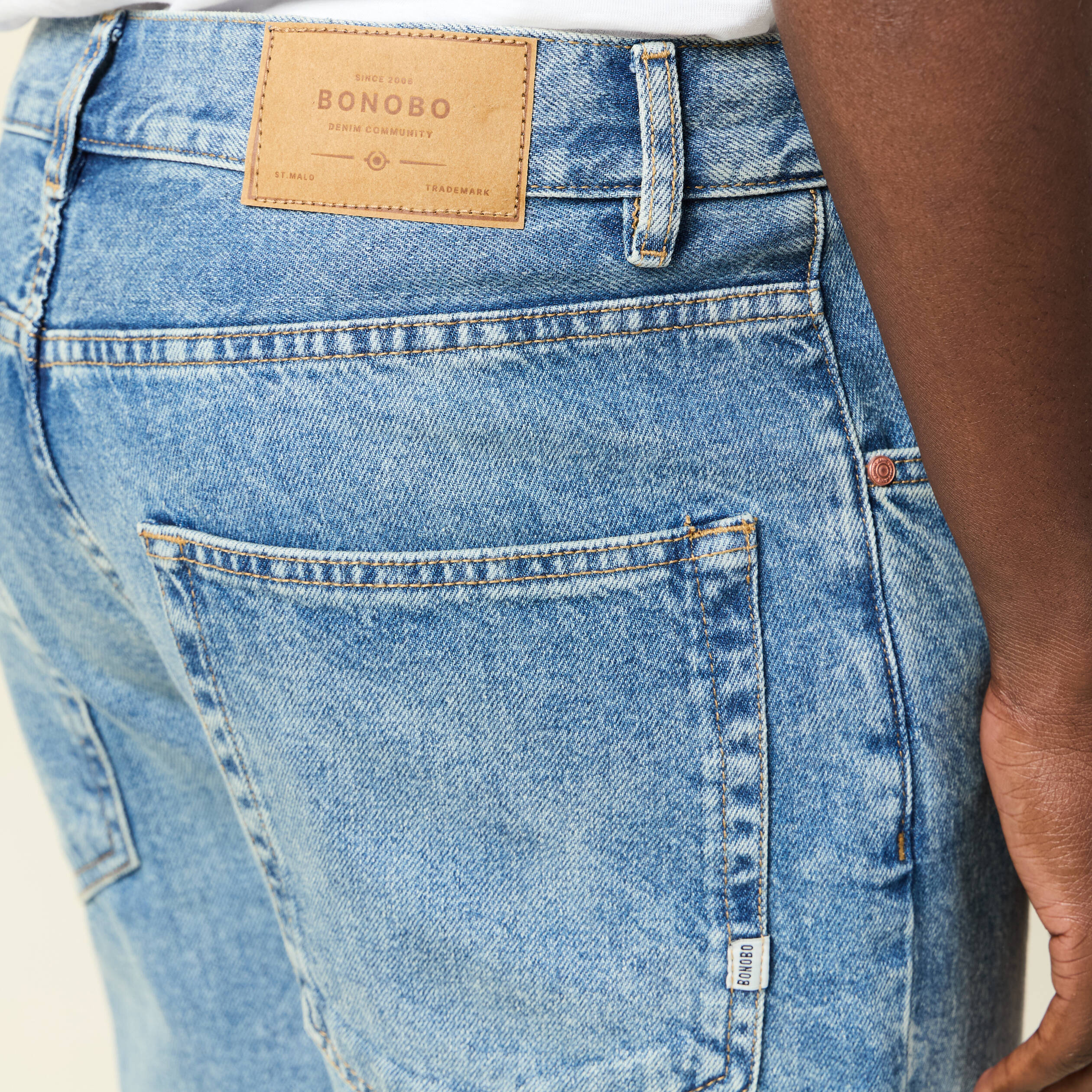 jeans regular tapered denim dirty homme Jeans regular tapered denim dirty homme