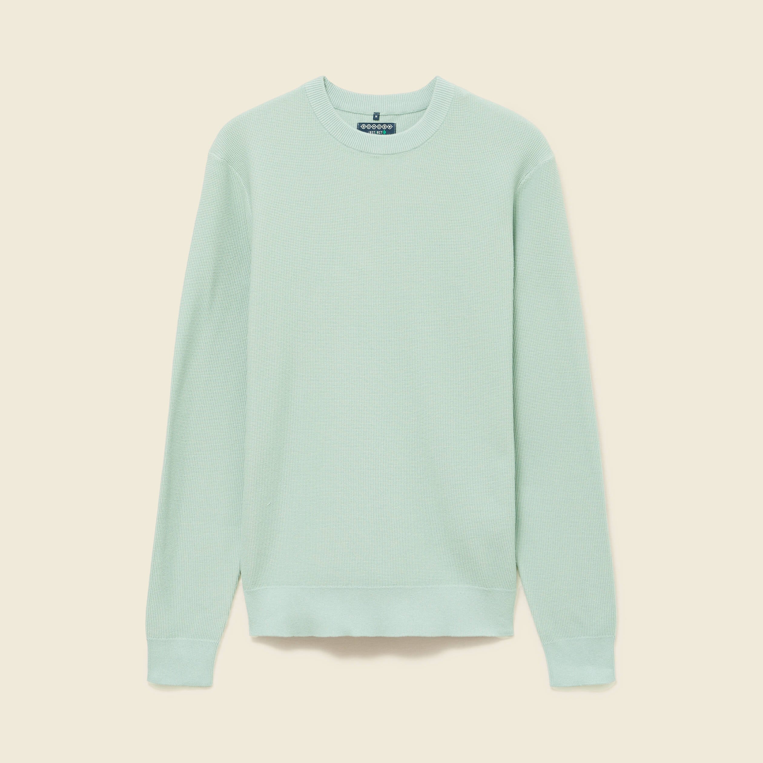 Pull fin col rond manches longues bleu gris homme