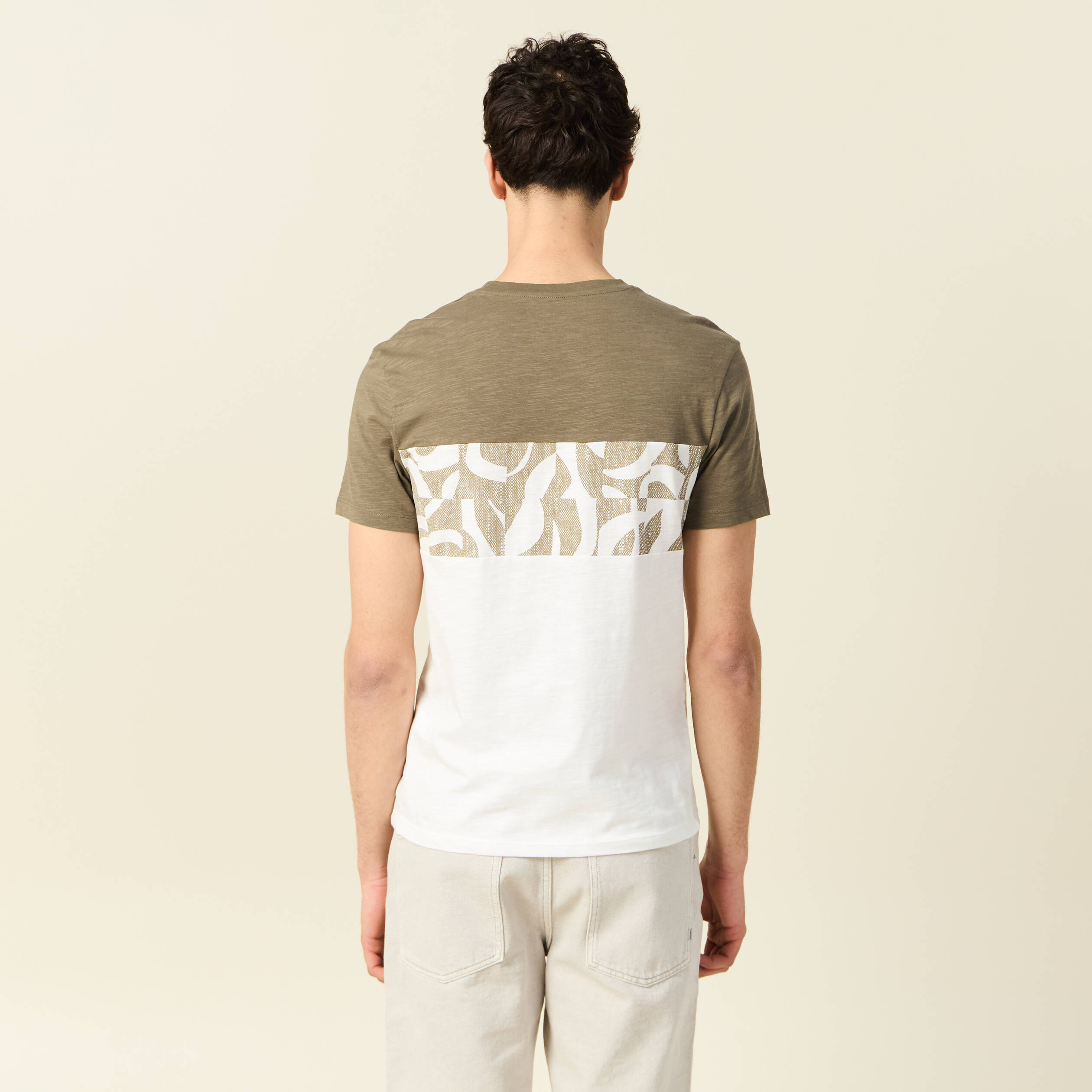 t shirt manches courtes vert kaki homme T-shirt manches courtes vert kaki homme