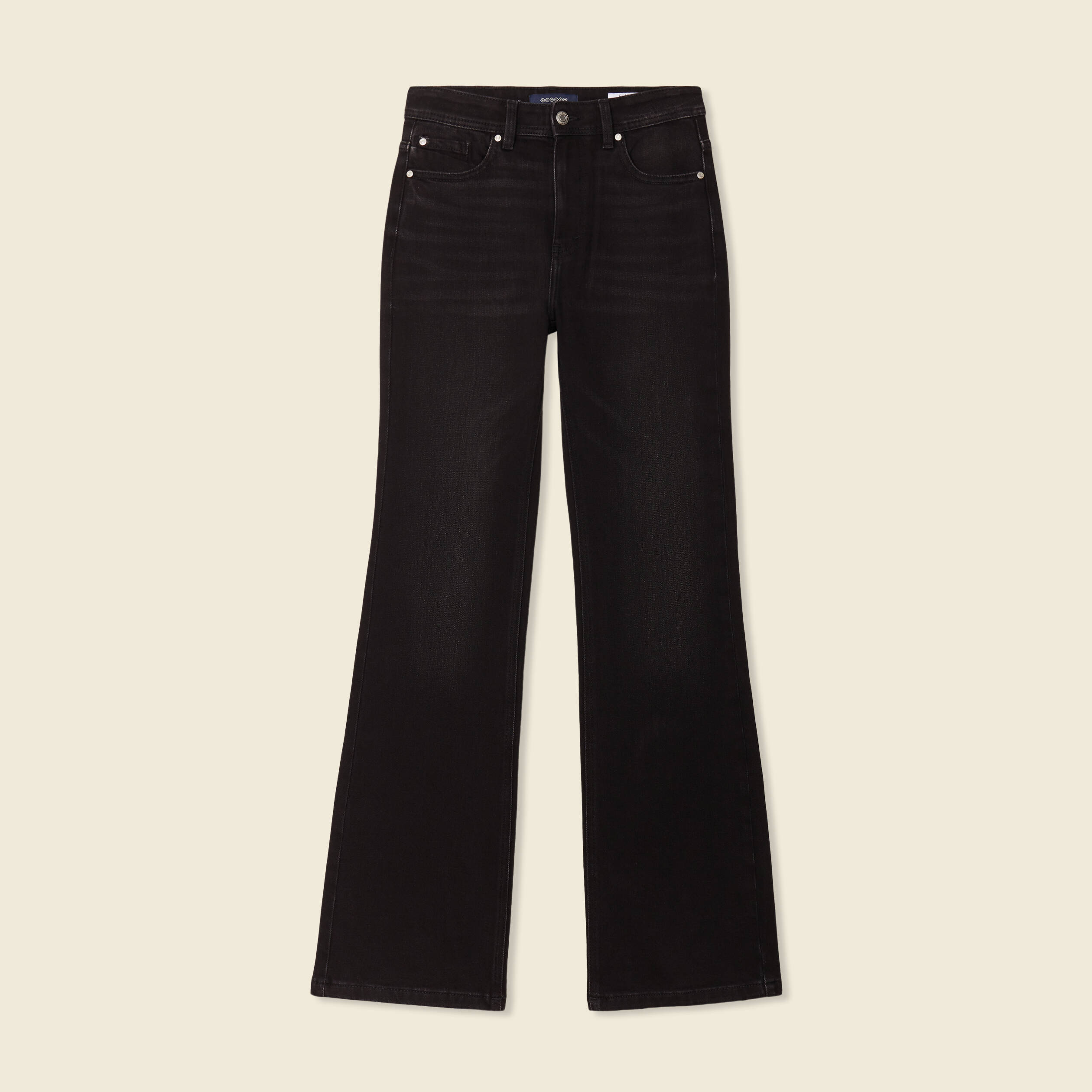 jeans flare taille haute denim noir femme Jeans flare taille haute denim noir femme