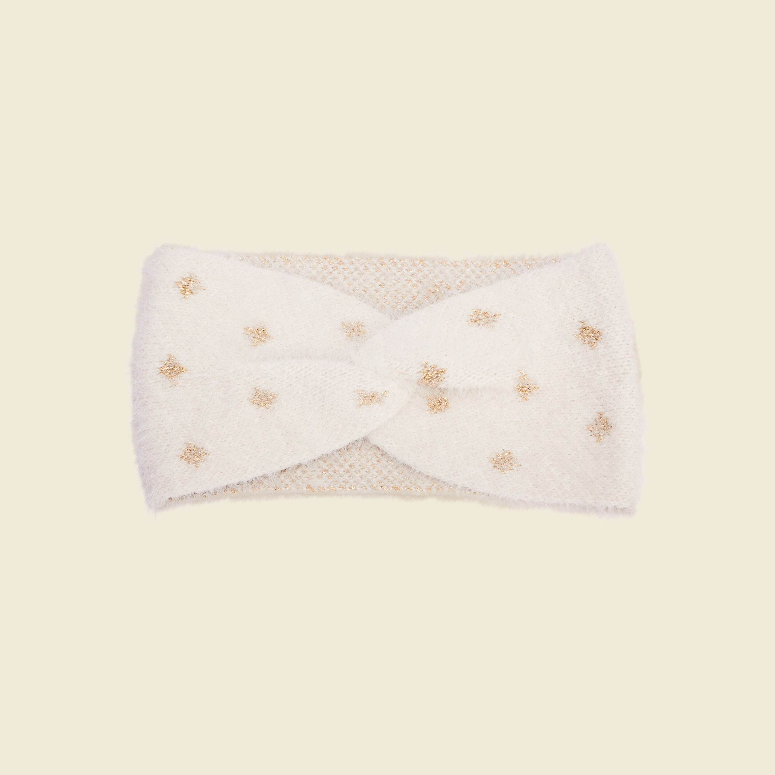 Bandeau fils métallisés ecru femme