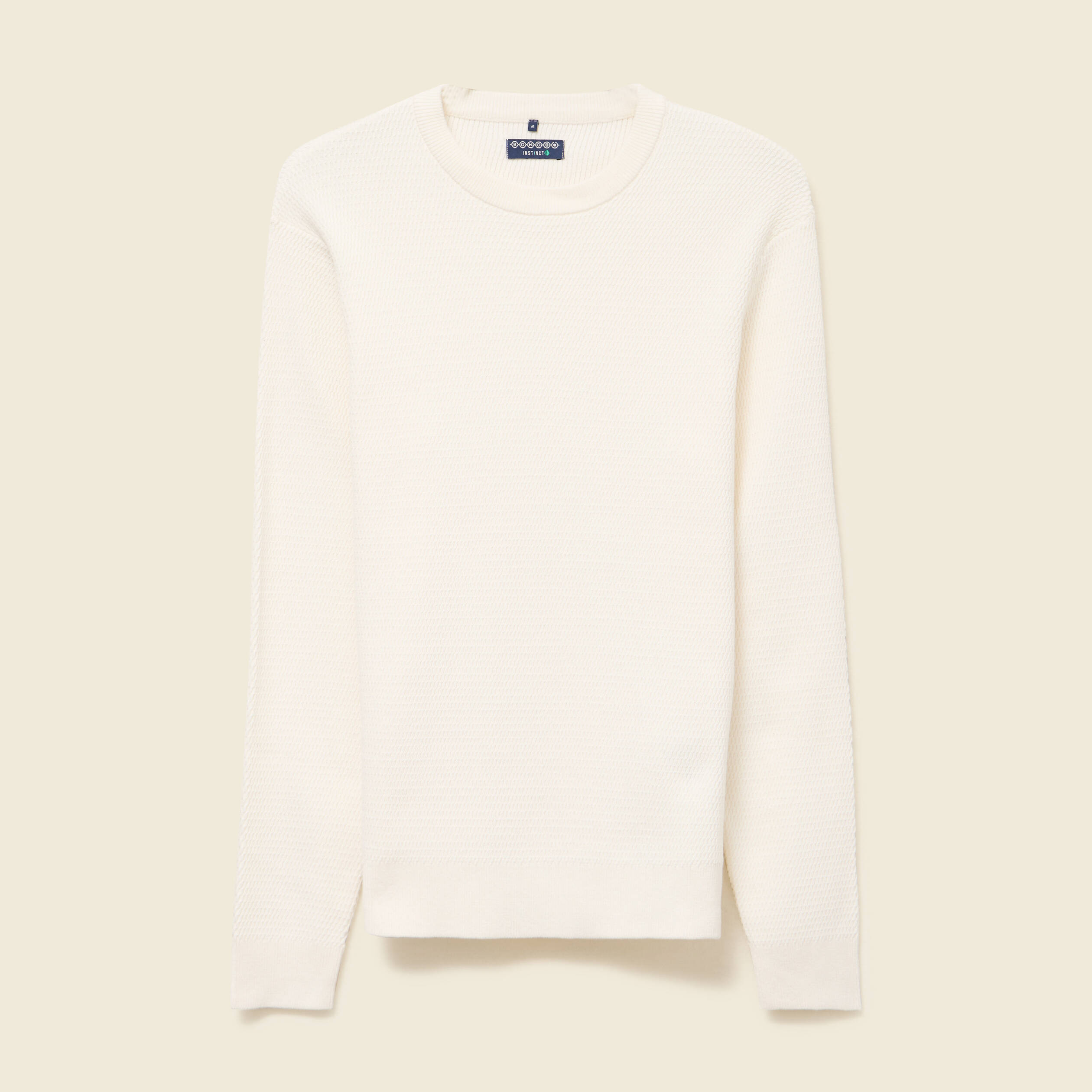 Pull droit manches longues ecru homme