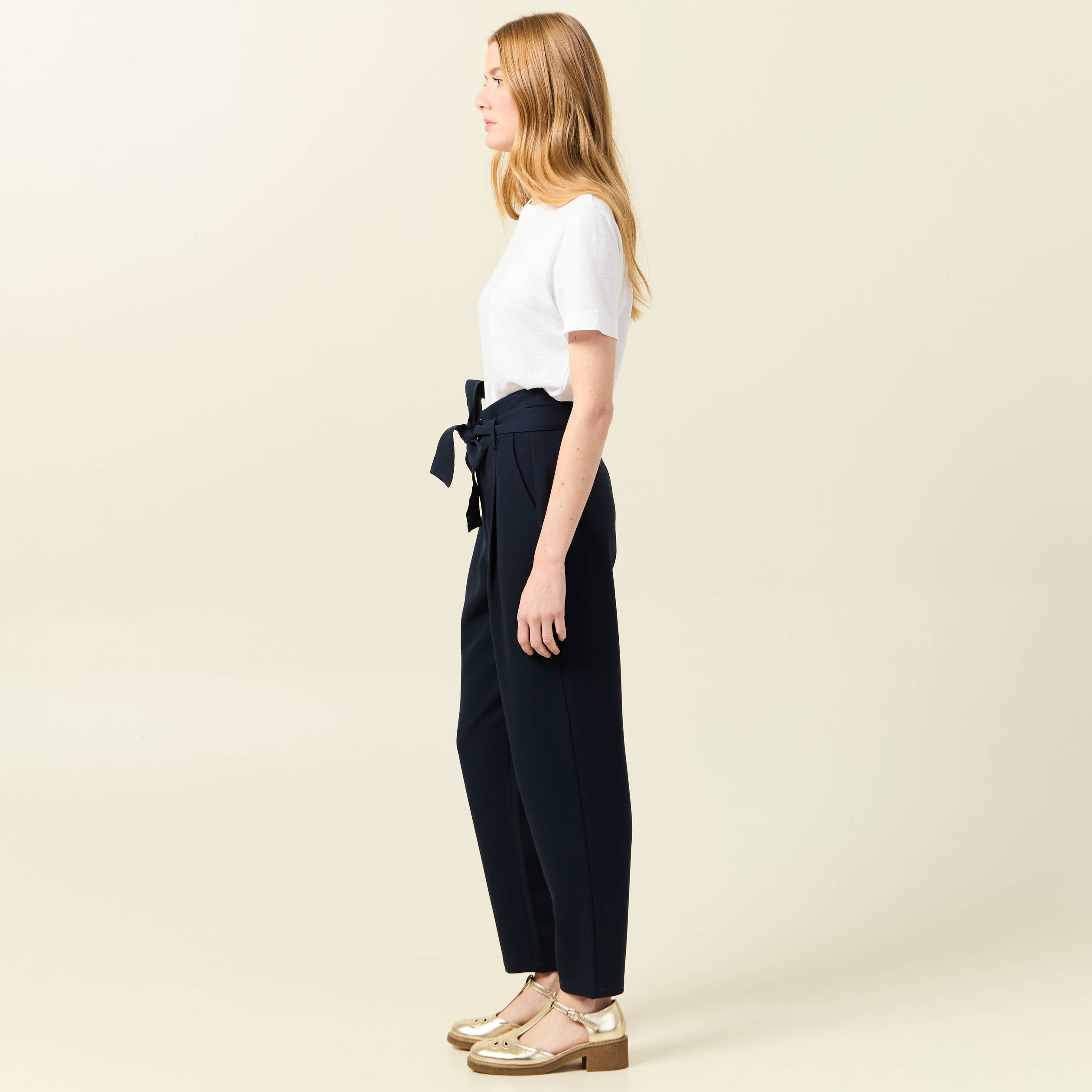 Bonobo Pantalon Carotte Femme Noir Pantalon Chino Femme Pantalon