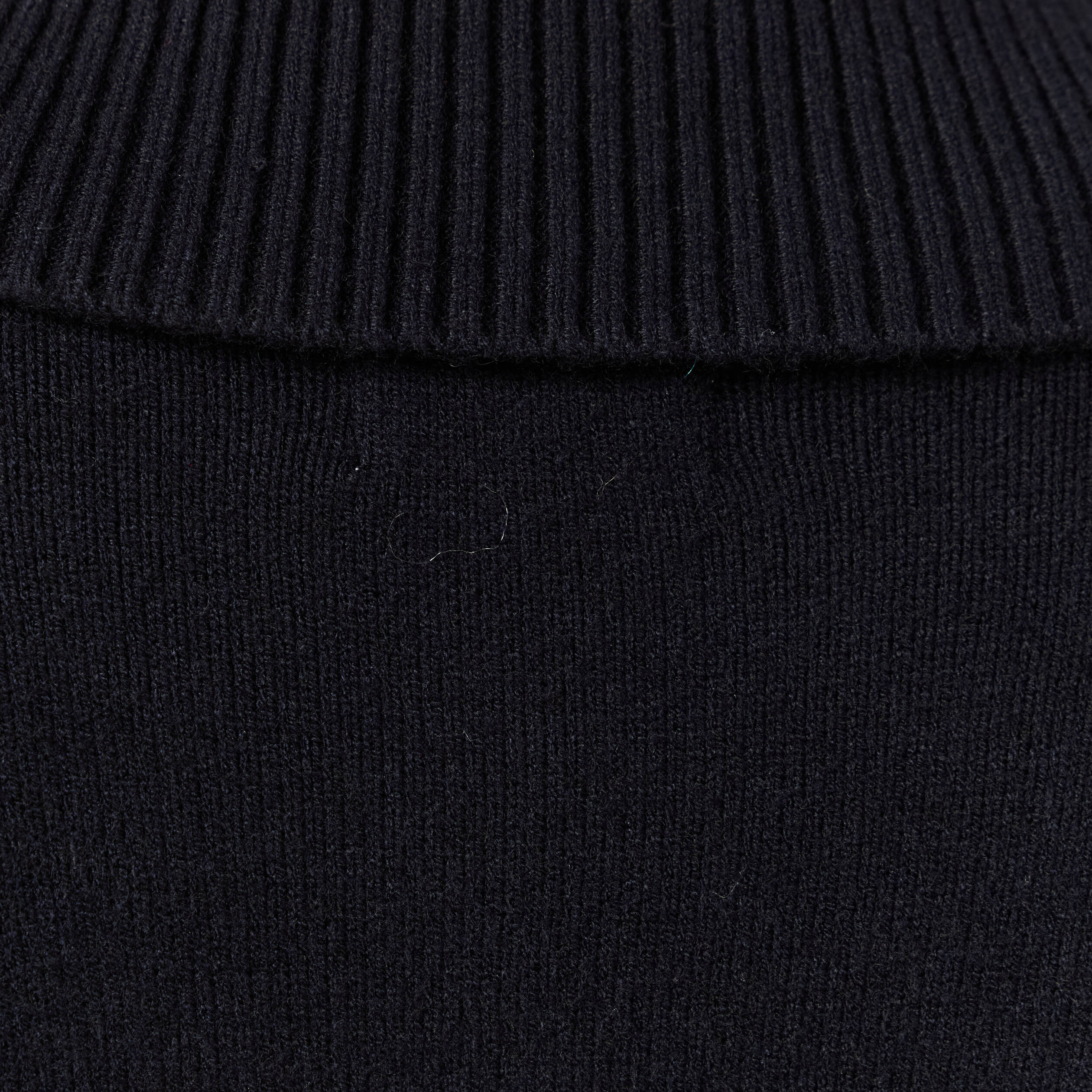 Pull col polo manches longues bleu marine femme