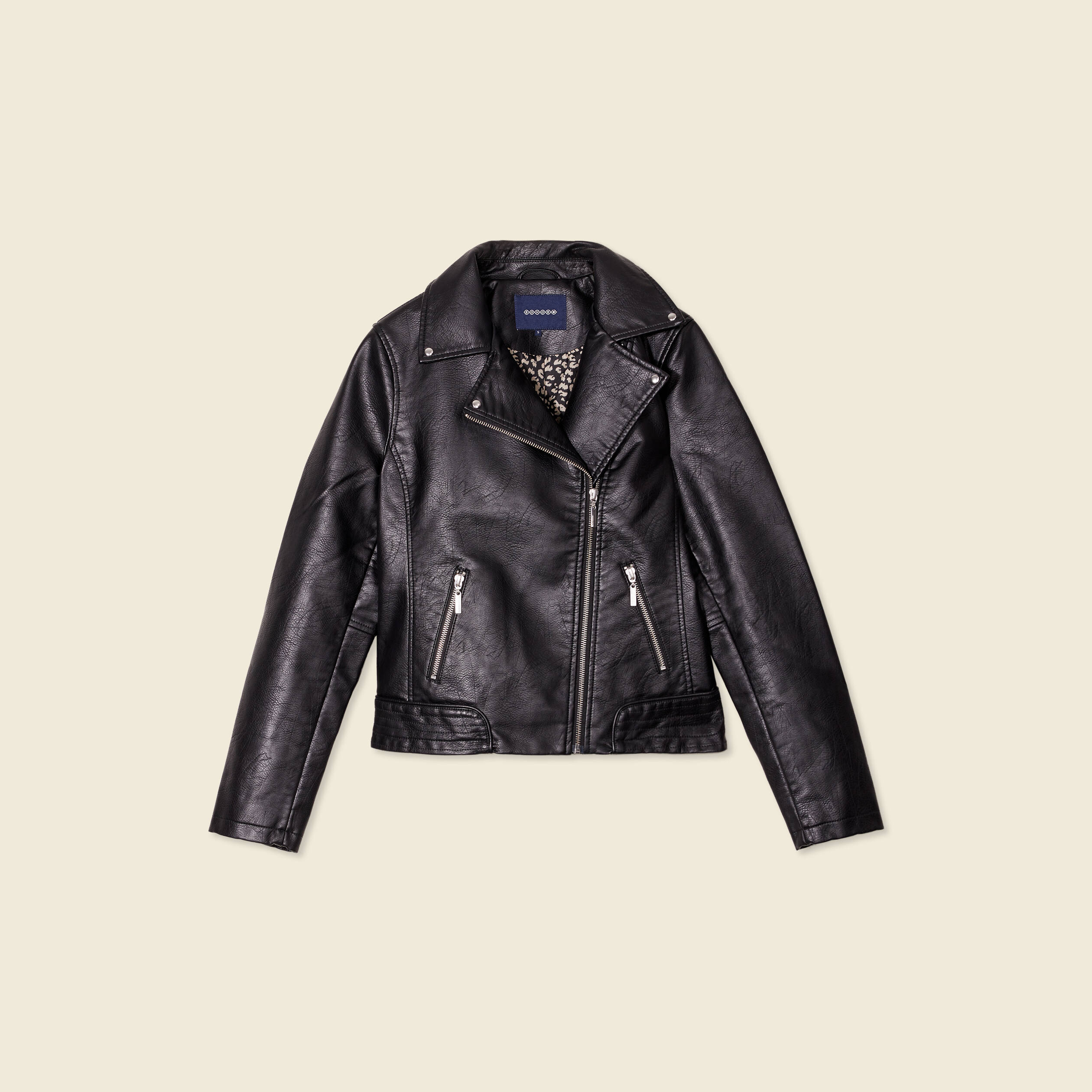 blouson biker simili cuir noir femme Blouson biker simili cuir noir femme