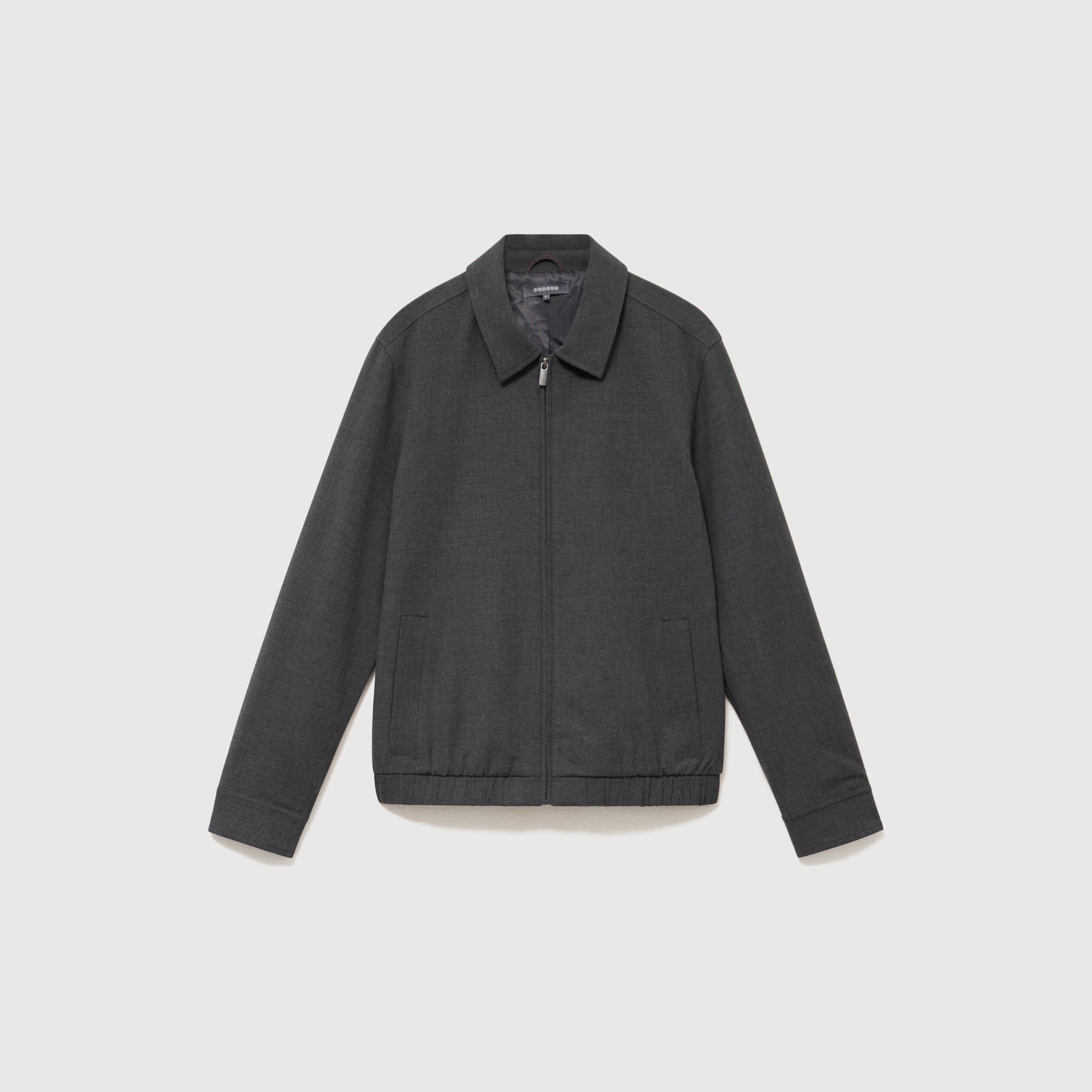 Blouson manches longues doubl&eacute; gris fonc&eacute; homme