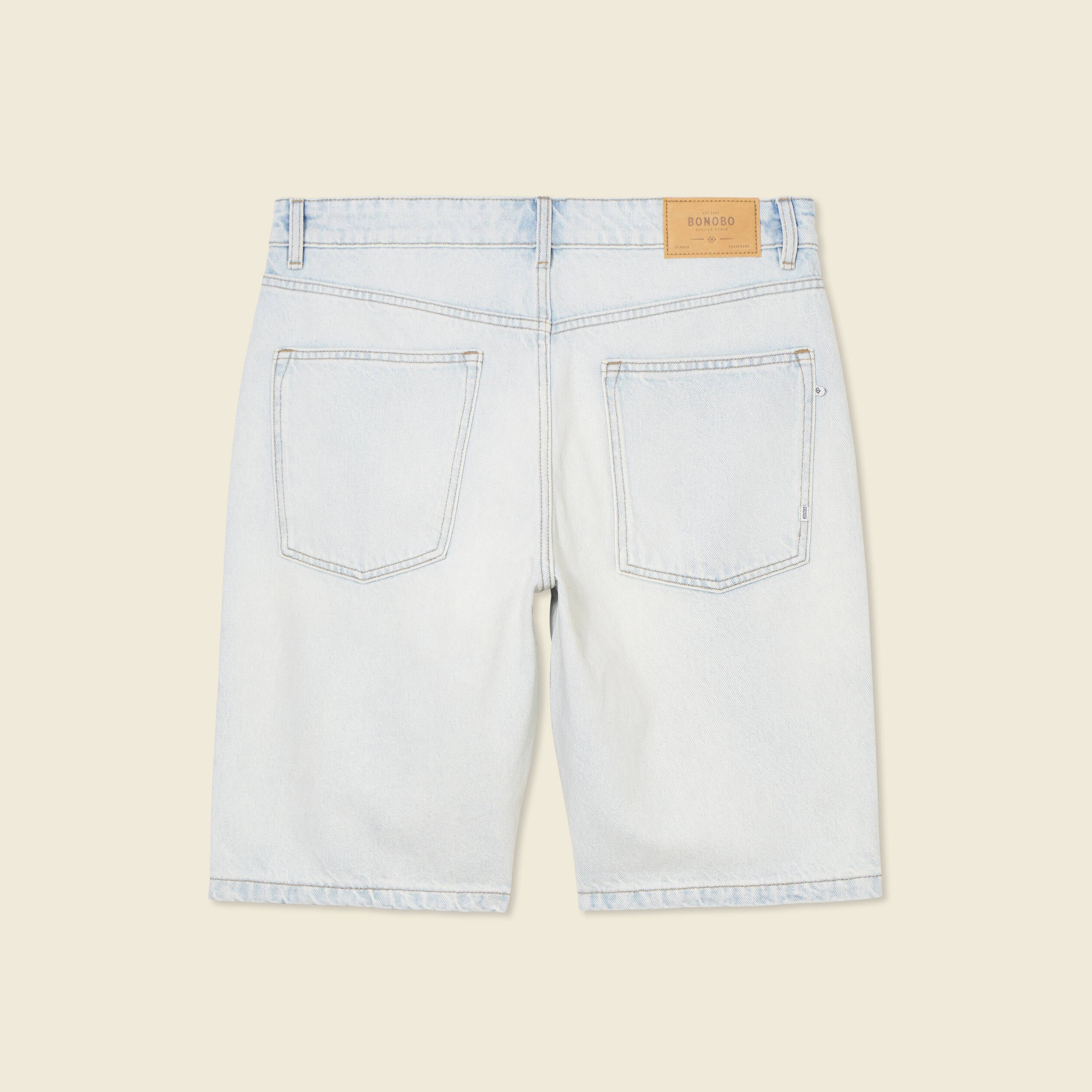 Bermuda droit en jean denim snow bleach homme