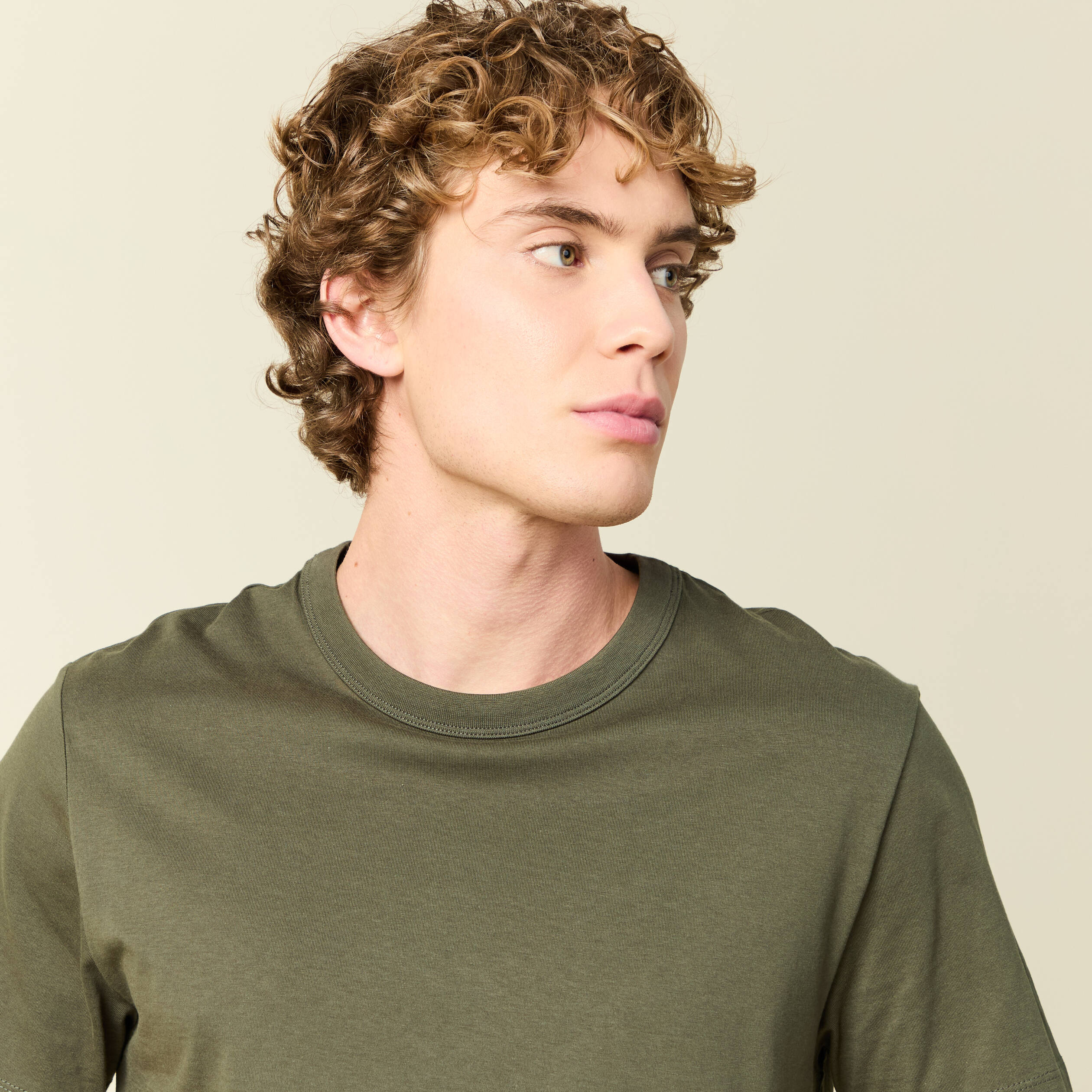 T-shirt Homme BHS – Vert Coton Mélangé – Taille S – Rayé – Occasion Bon état