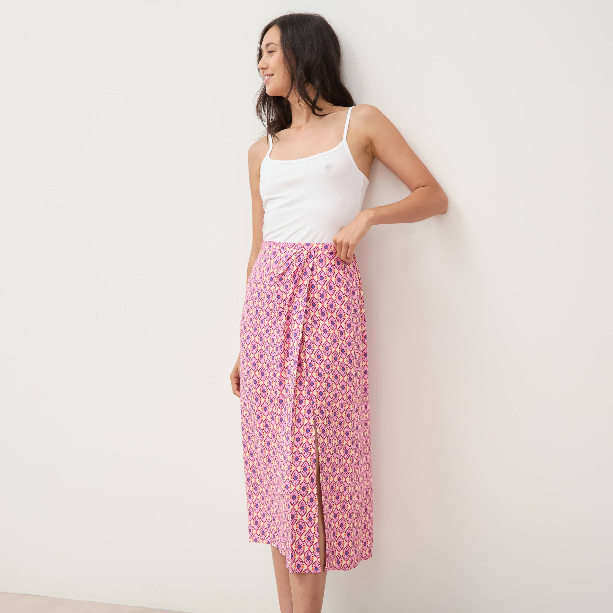 Jupe fluide multicolore femme