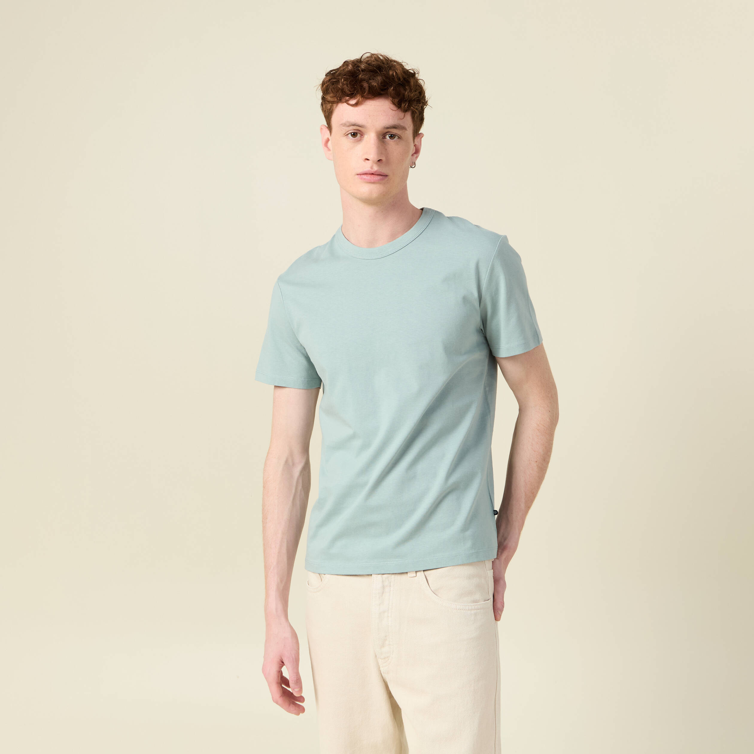 t shirt eco responsable bleu gris homme T-shirt éco-responsable bleu gris homme