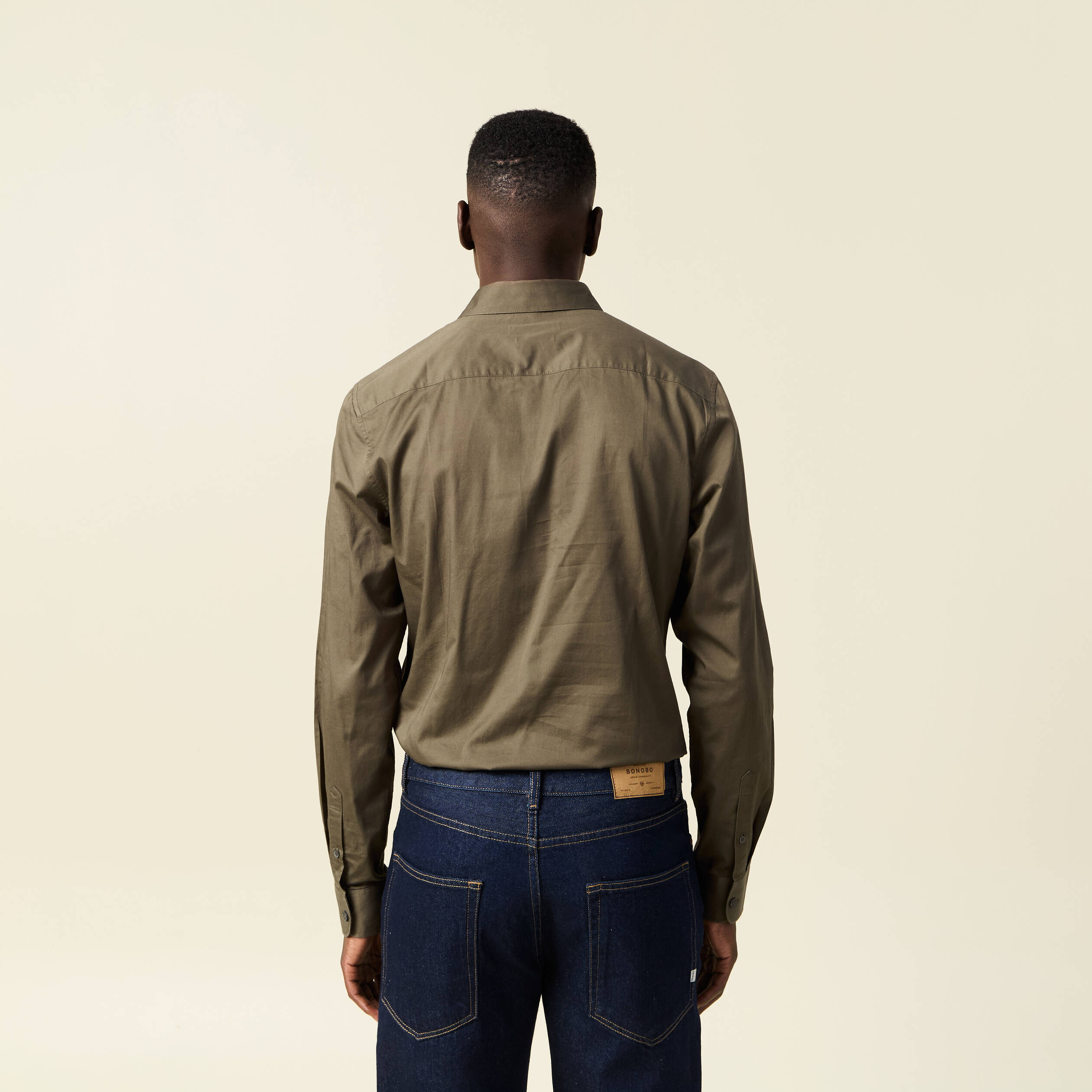chemise manches longues vert kaki homme Chemise manches longues vert kaki homme