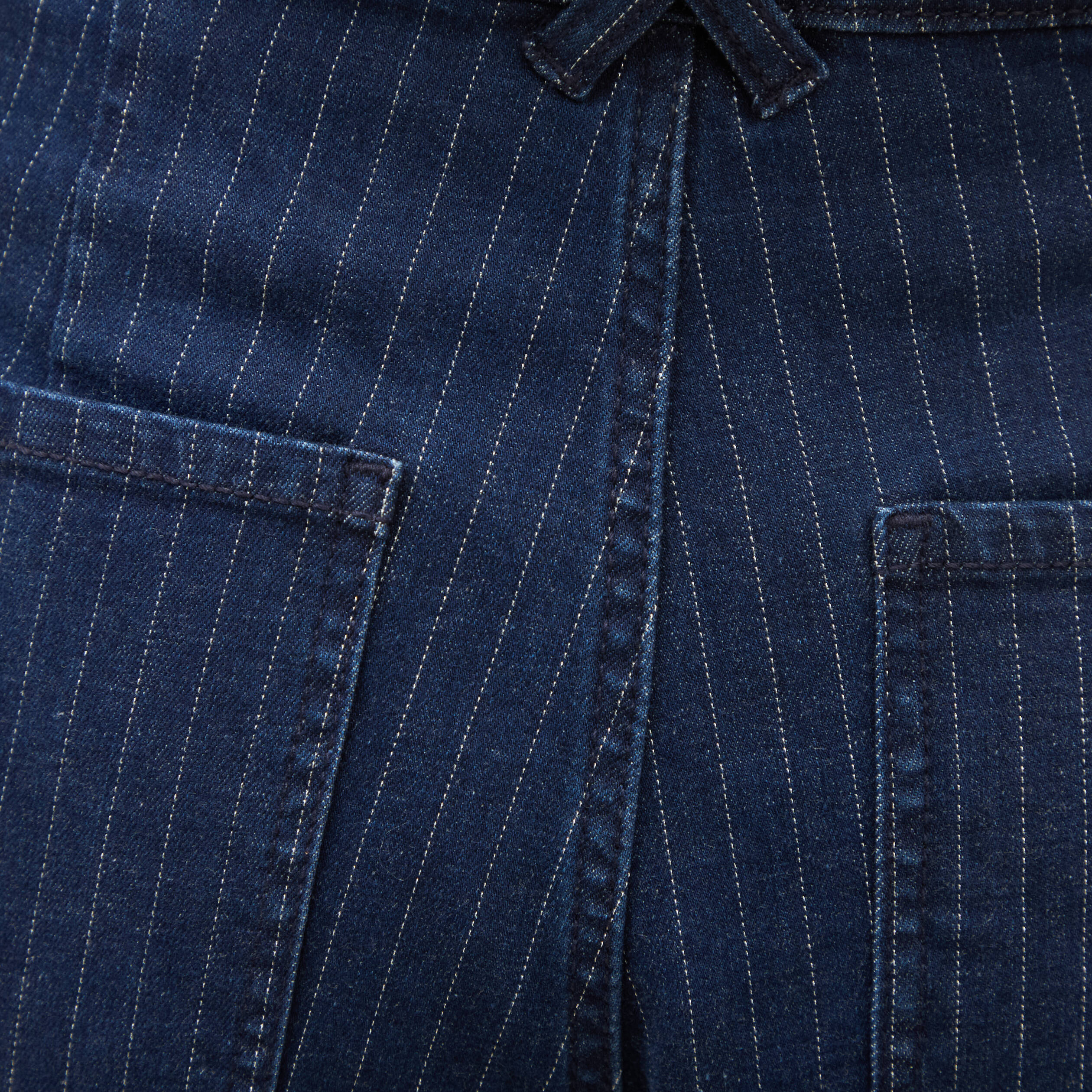 Jeans large cropped taille haute ray&eacute; denim brut femme