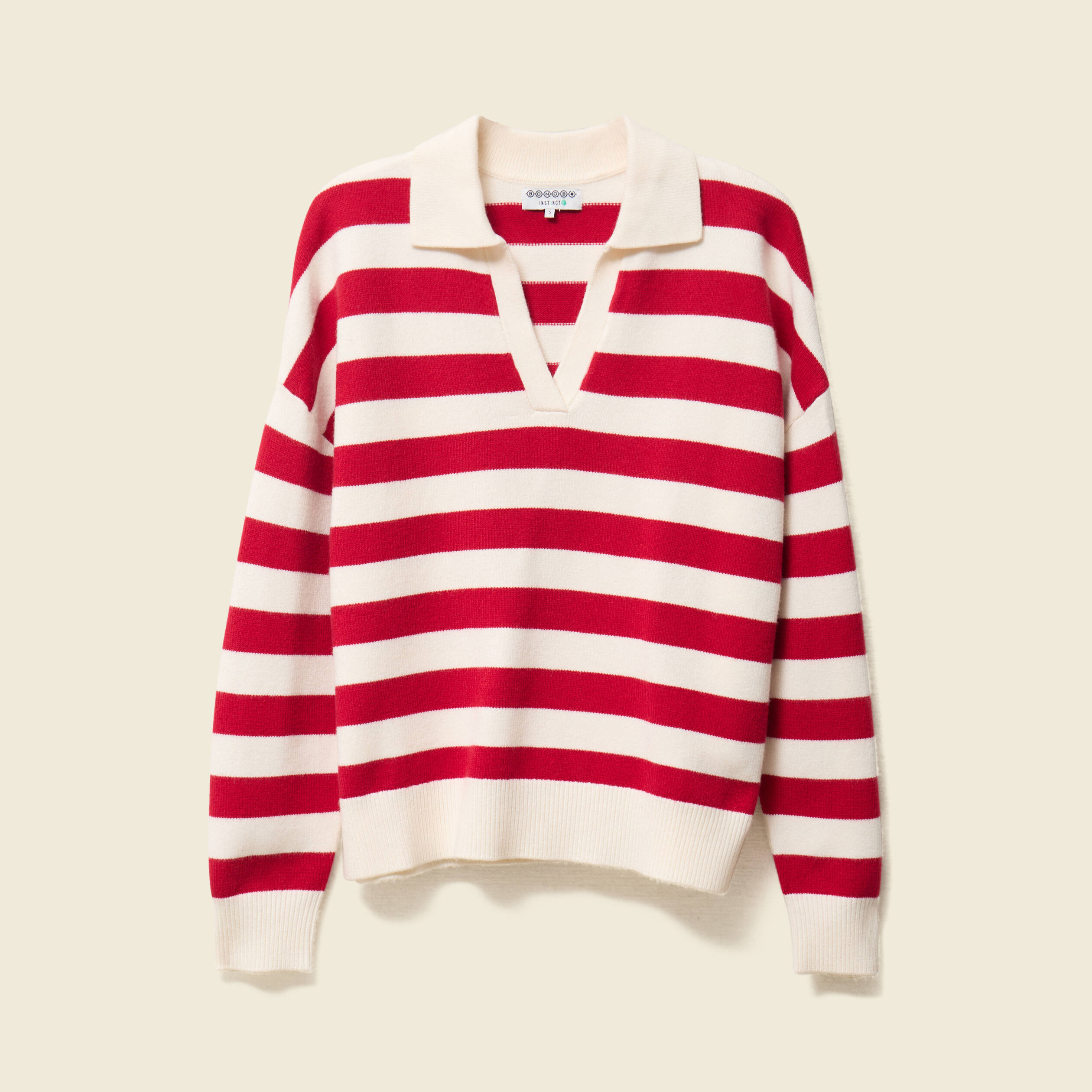 pull manches longues col polo ecru femme Pull manches longues col polo ecru femme