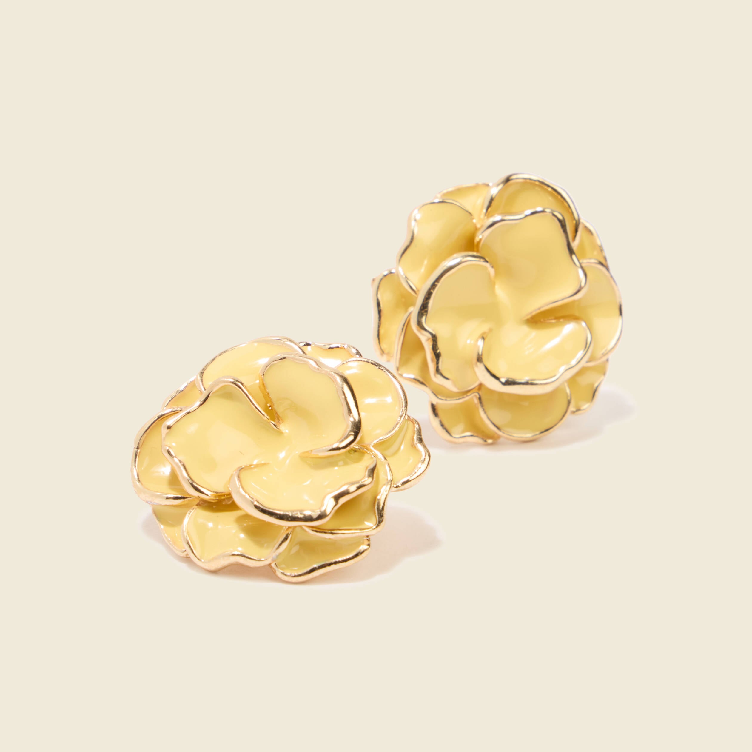 Boucles d'oreilles jaune pastel femme