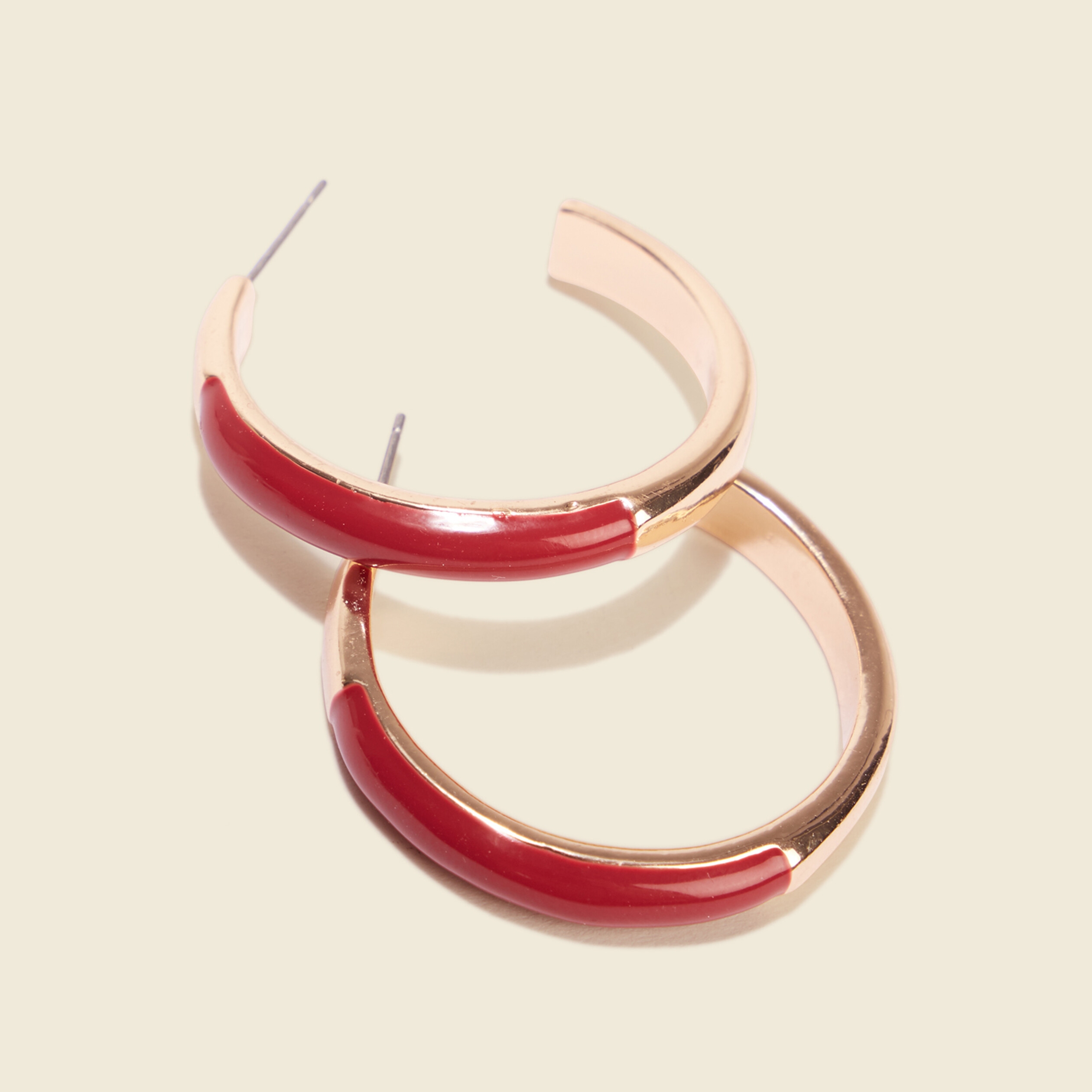 Boucles d'oreilles créoles rouge foncé femme