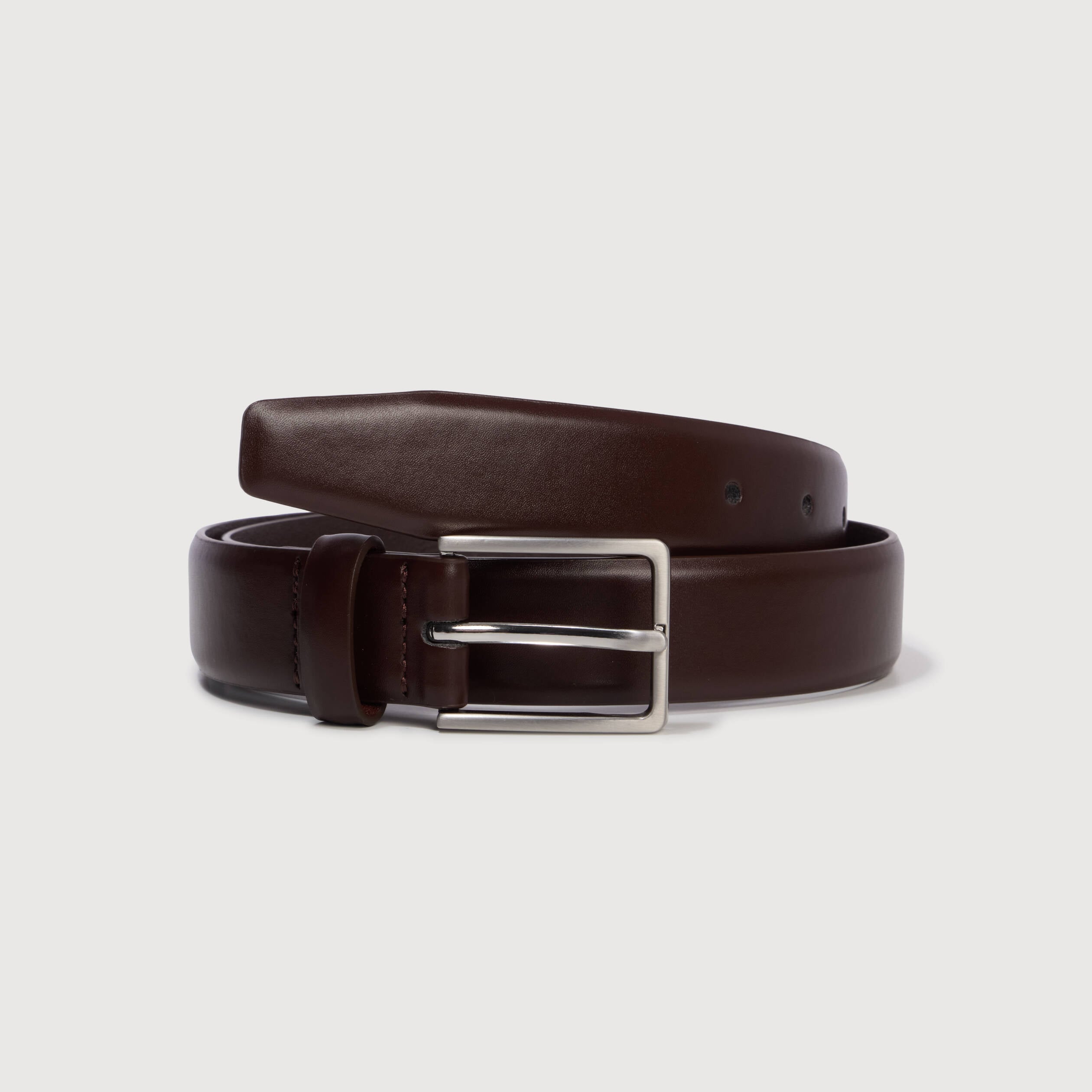 Ceinture fine marron fonc&eacute; homme