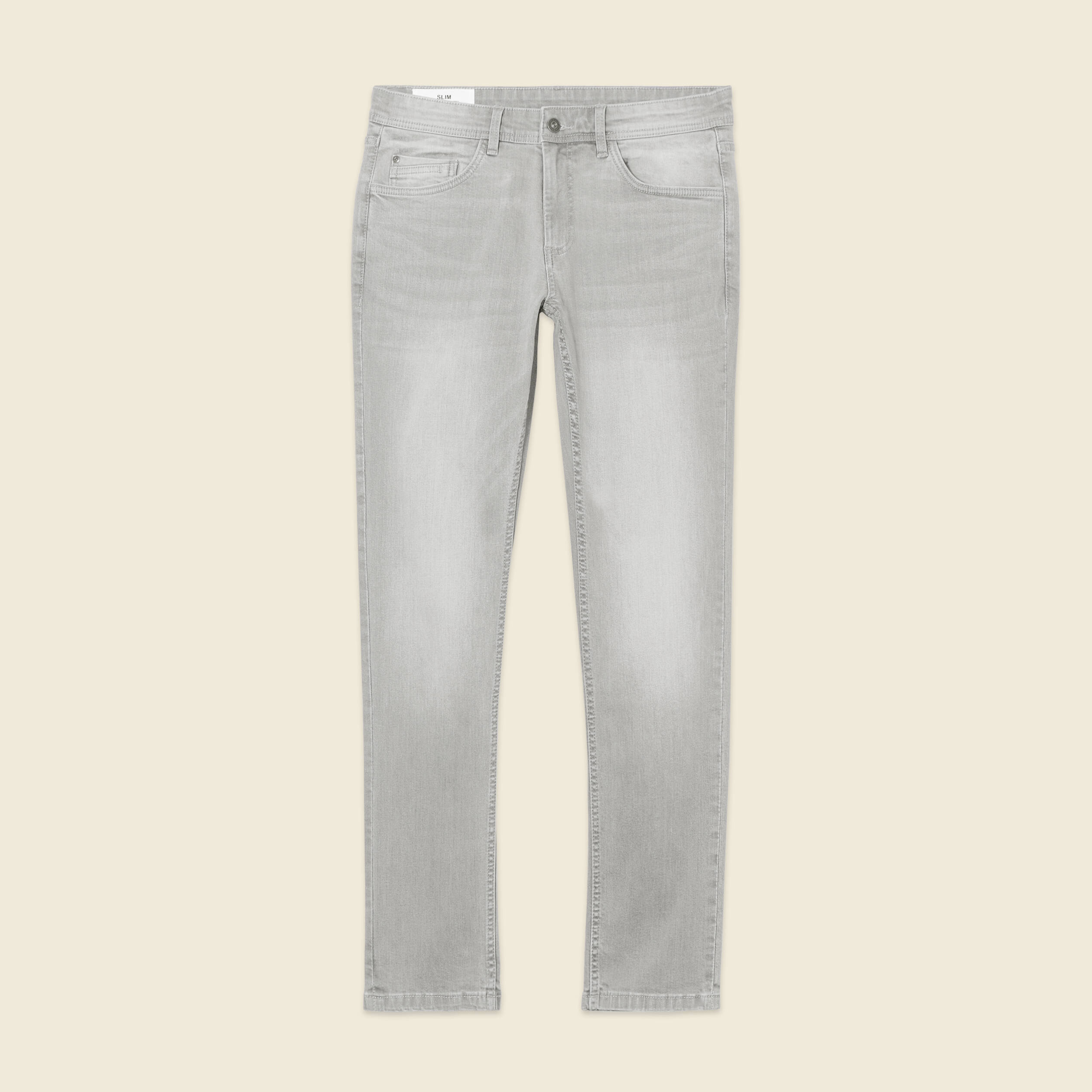 Jeans slim éco-responsable denim snow gris homme
