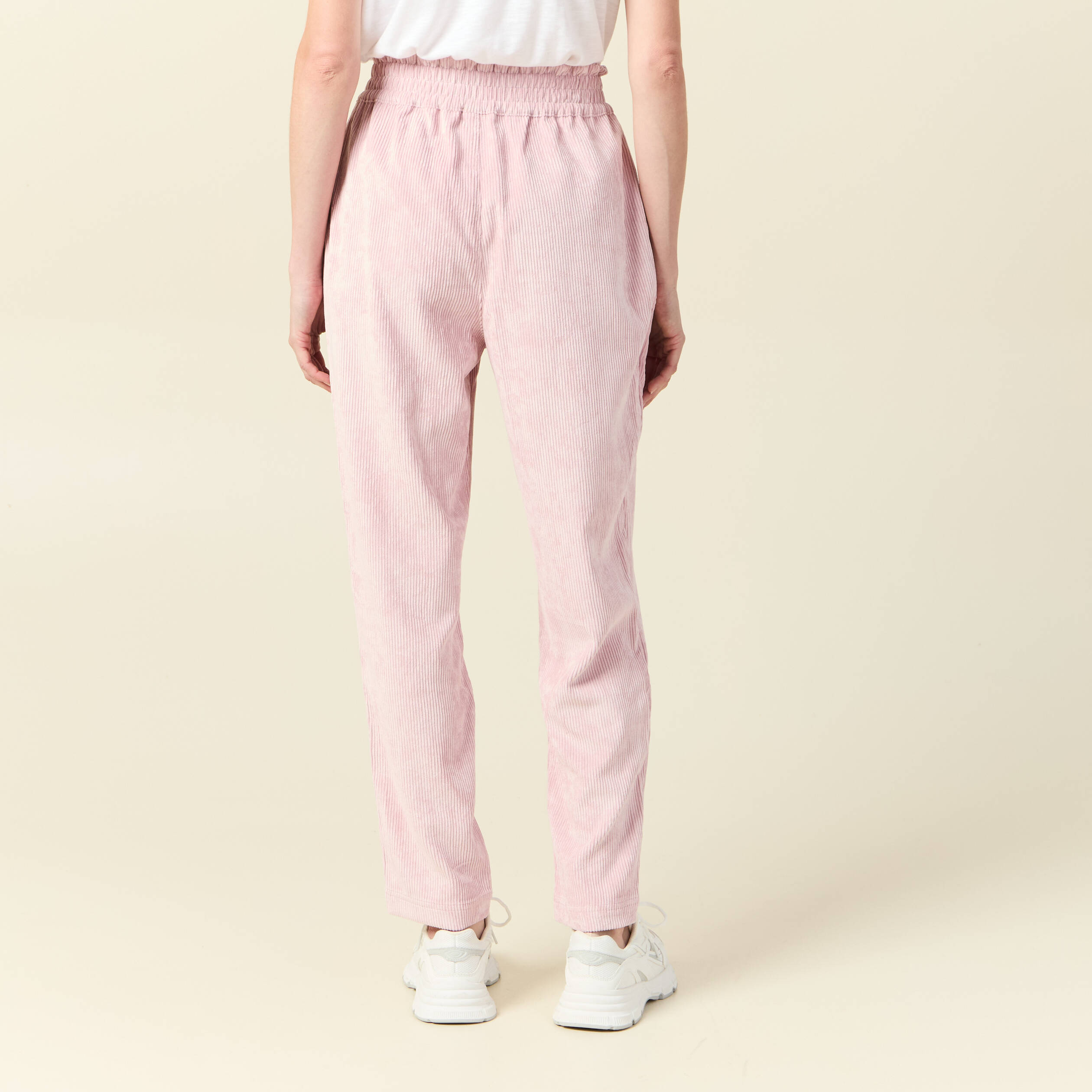 Tregging velours 7/8ème rose pastel femme