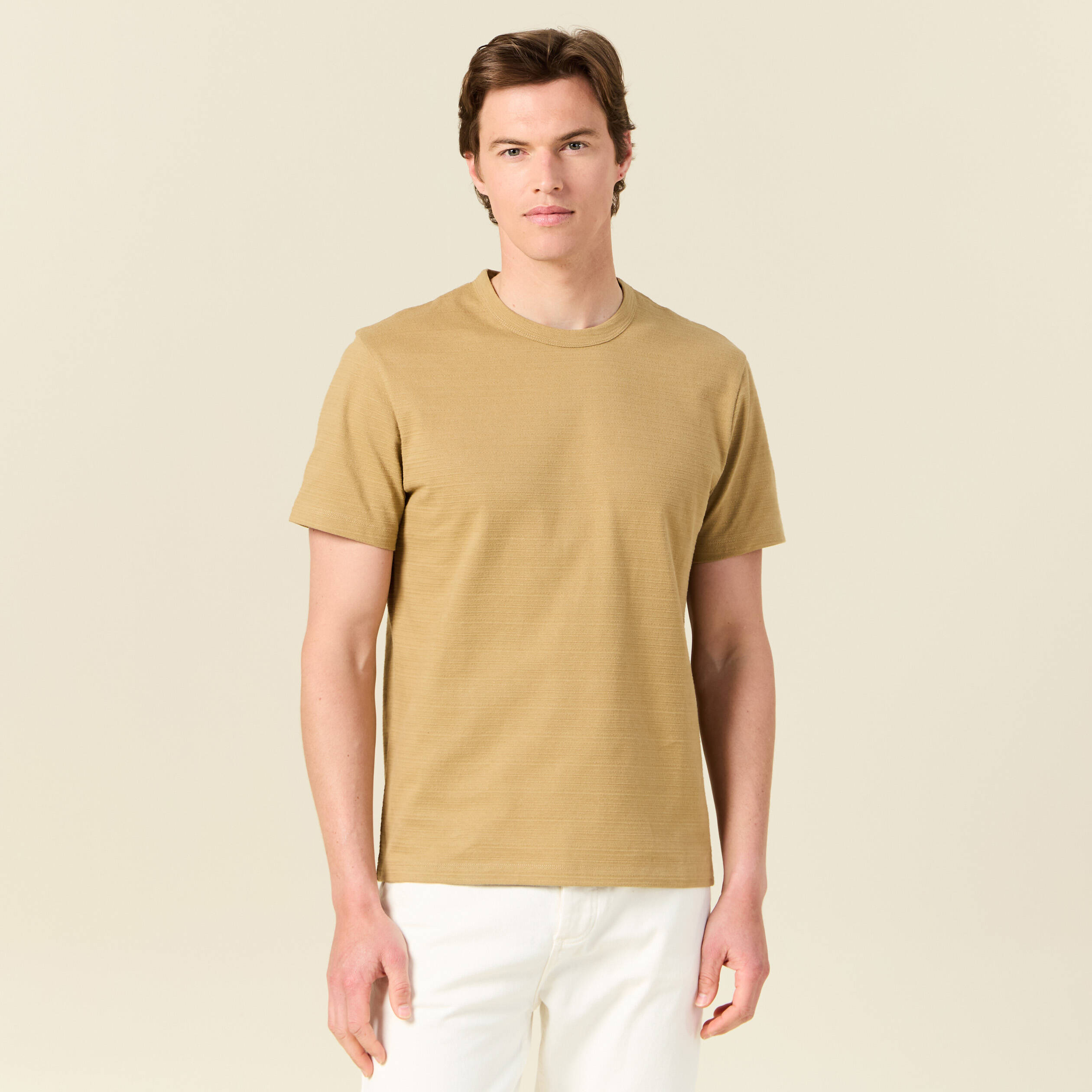 T-shirt manches courtes beige homme