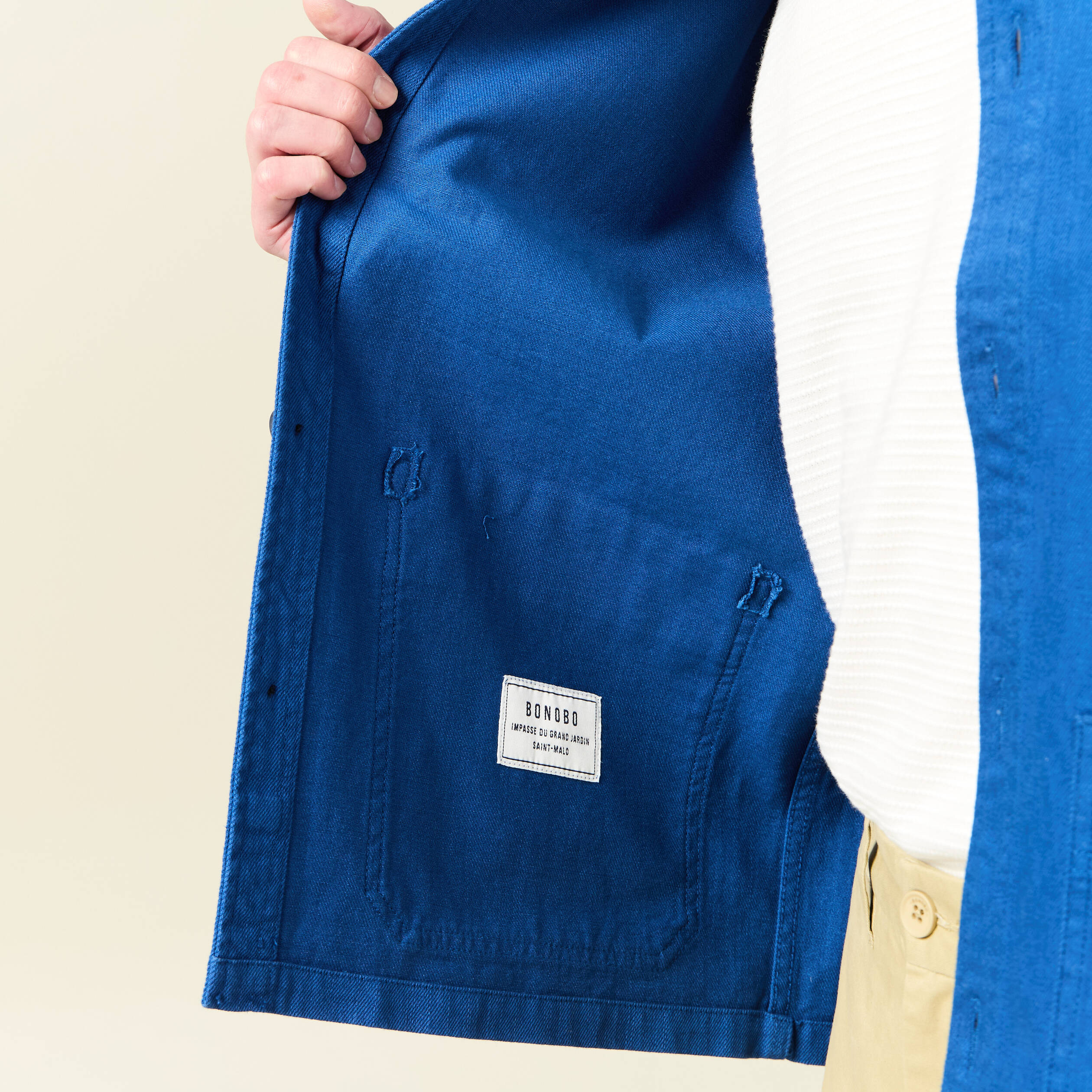 Surchemise oversize bleu roi homme
