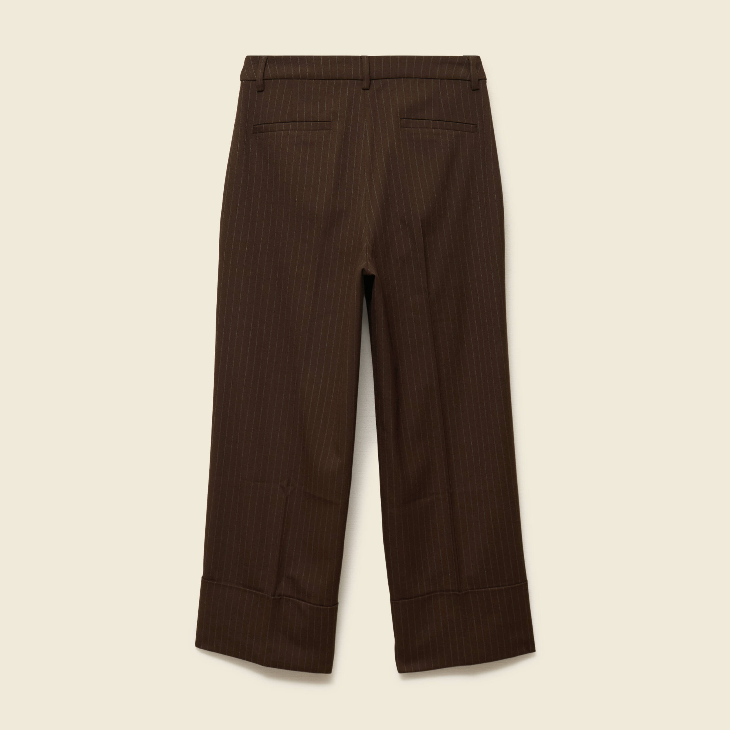 Pantalon taille haute marron fonc&eacute; femme