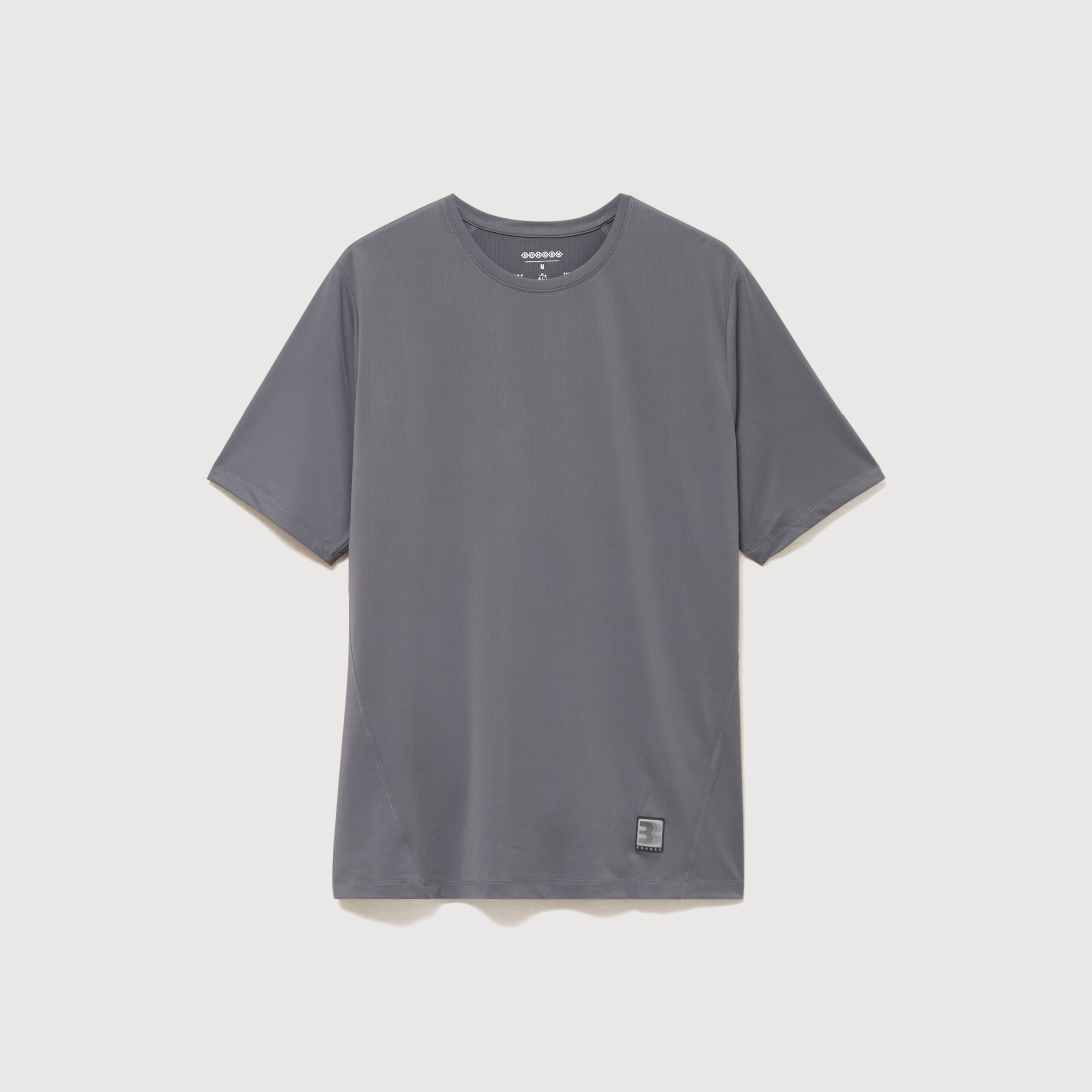 T-shirt col rond manches courtes gris fonc&eacute; homme
