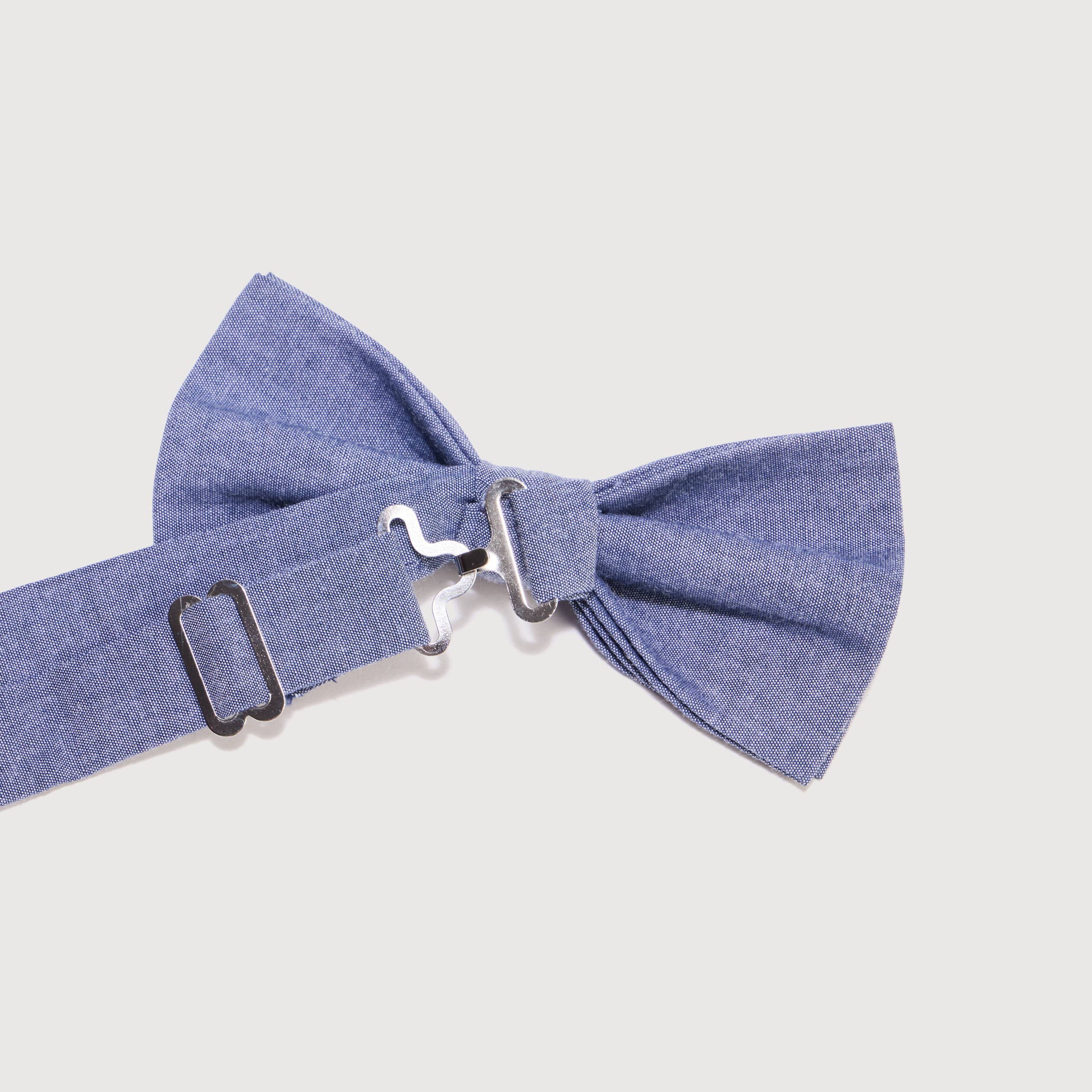 Noeud papillon en coton bleu gris homme
