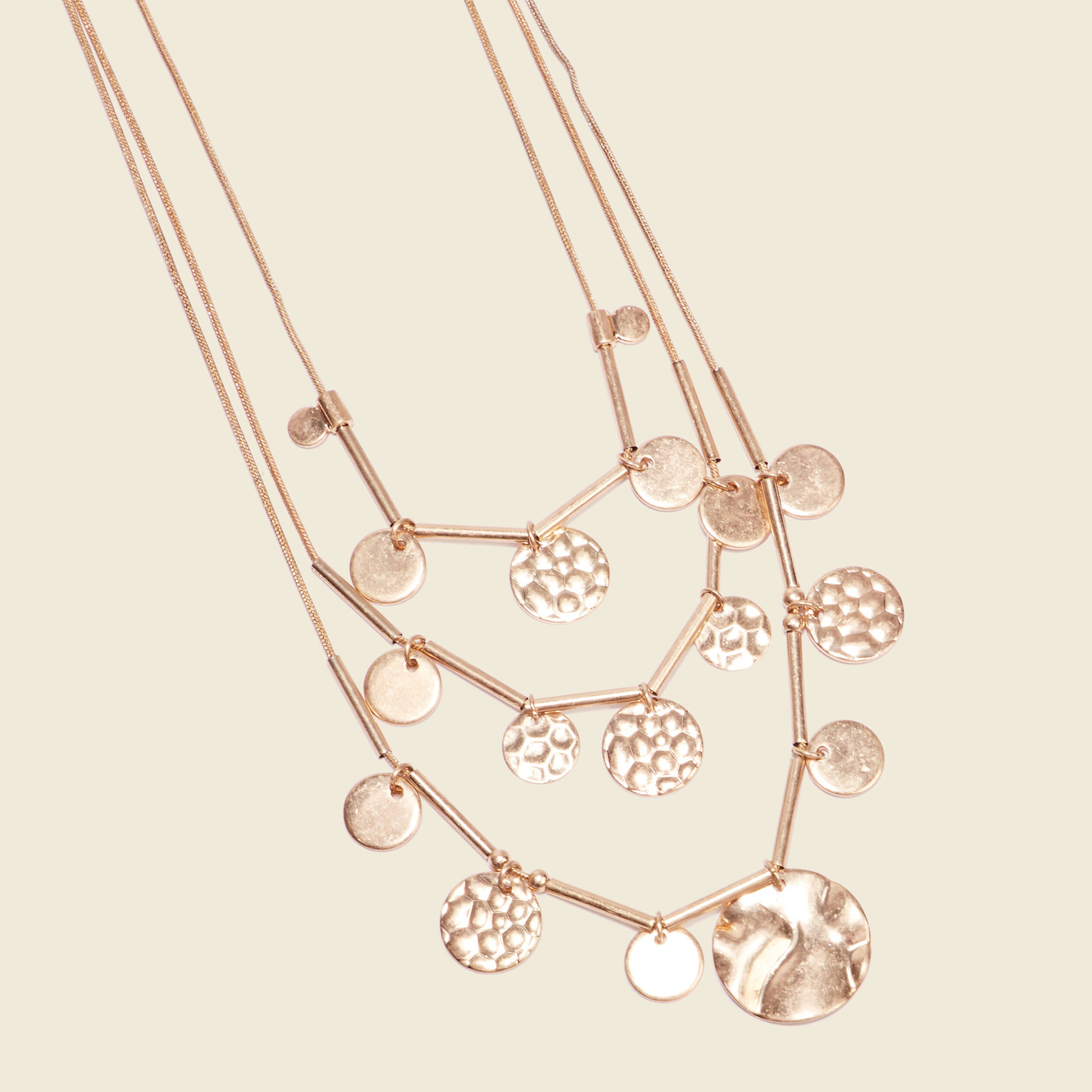 Collier multirangs piécettes couleur or femme