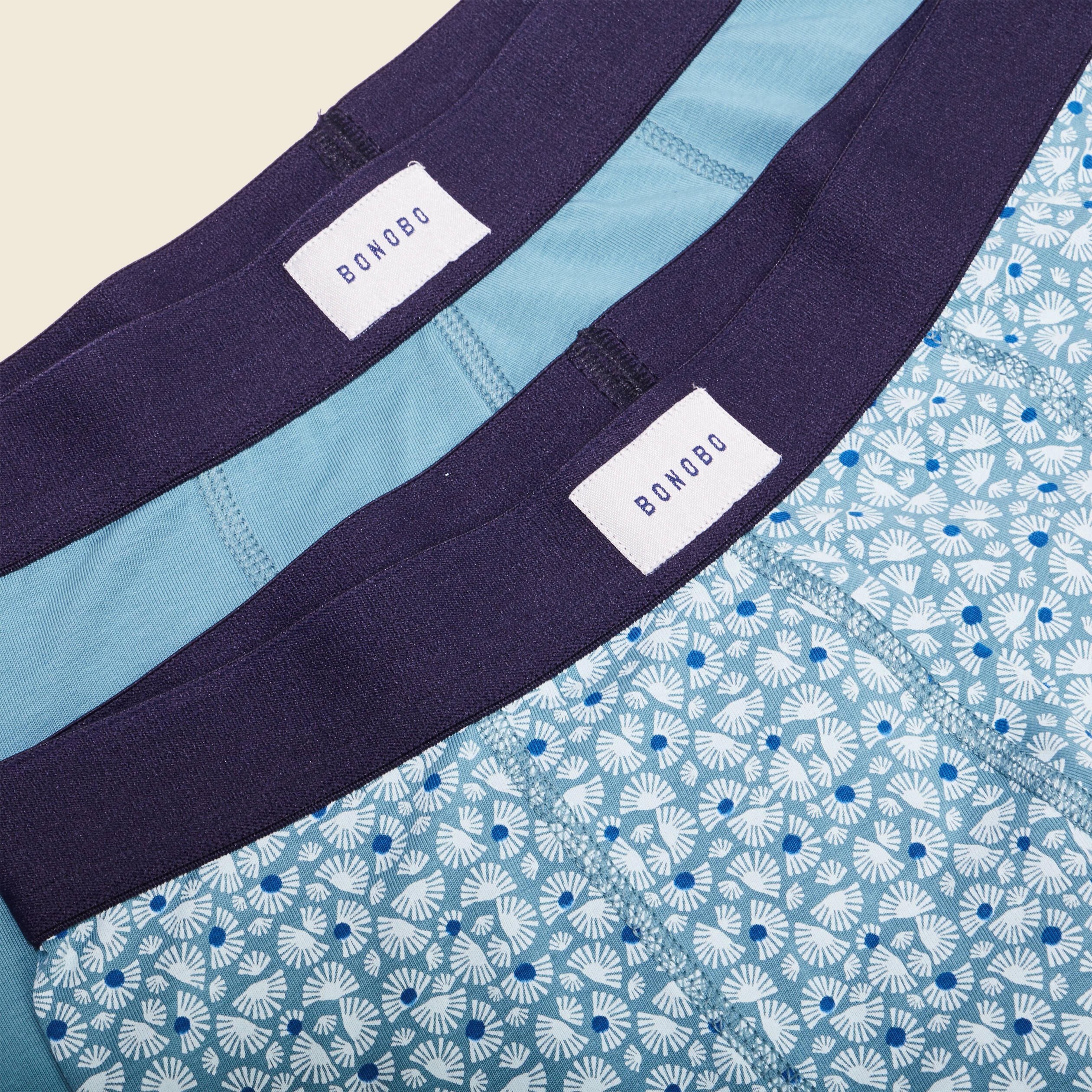 Lot 2 boxers bleu p&eacute;trole homme