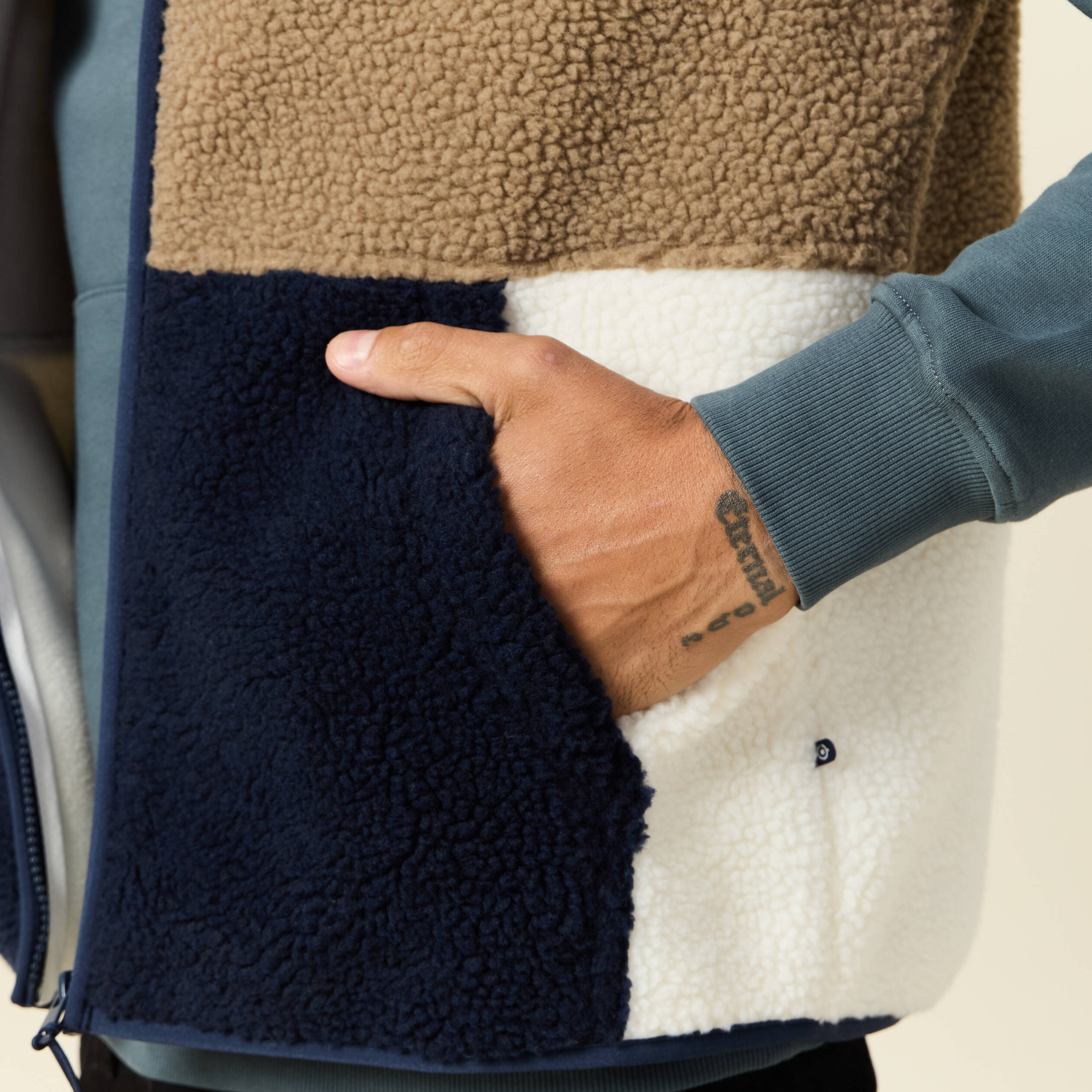 Gilet sans manches zipp&eacute; marron homme
